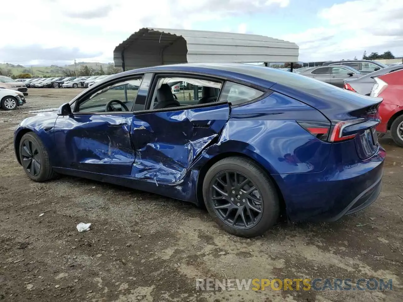 2 fotografías del automóvil dañado 5YJ3E1EB3RF815239 TESLA MODEL 3 2024
