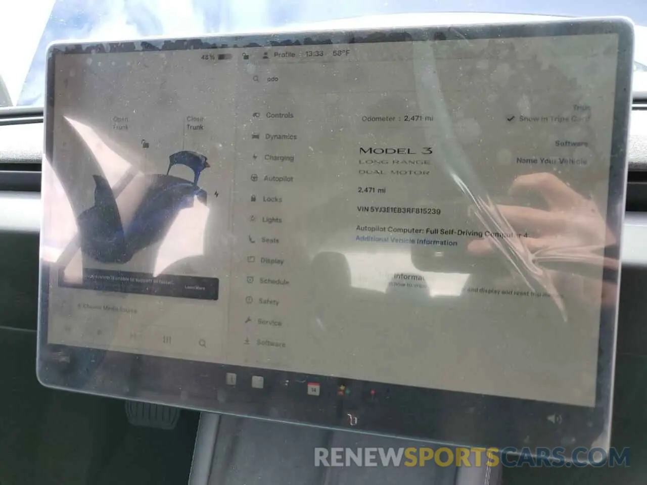 9 fotografías del automóvil dañado 5YJ3E1EB3RF815239 TESLA MODEL 3 2024