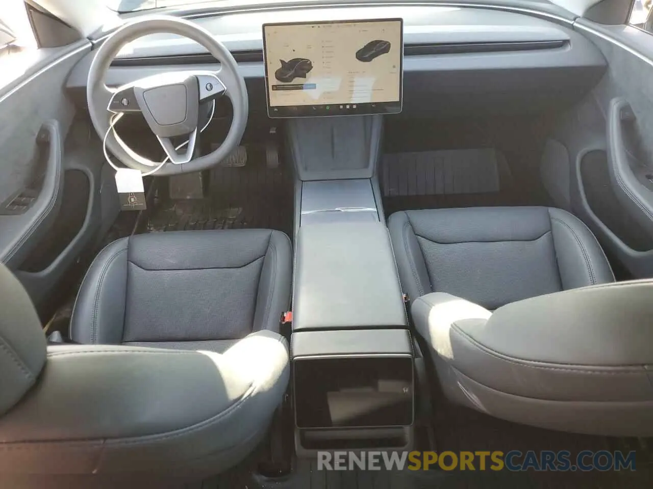 8 fotografías del automóvil dañado 5YJ3E1EB3RF834793 TESLA MODEL 3 2024