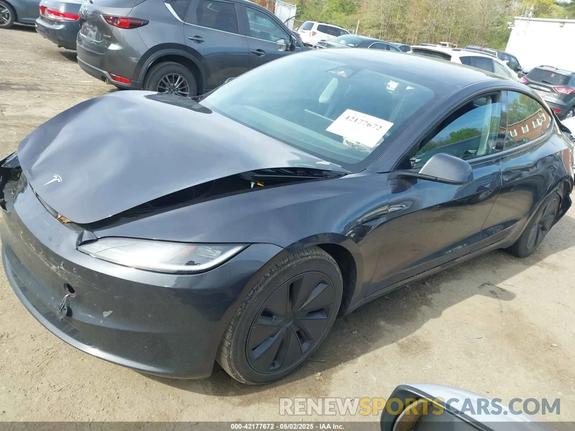 2 fotografías del automóvil dañado 5YJ3E1EB4RF796636 TESLA MODEL 3 2024