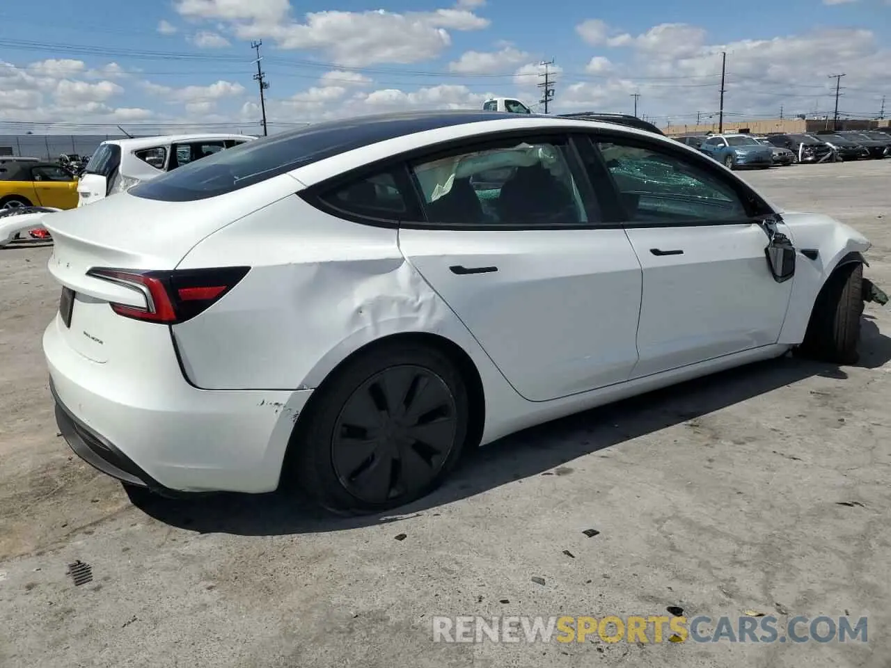 3 fotografías del automóvil dañado 5YJ3E1EB4RF811734 TESLA MODEL 3 2024