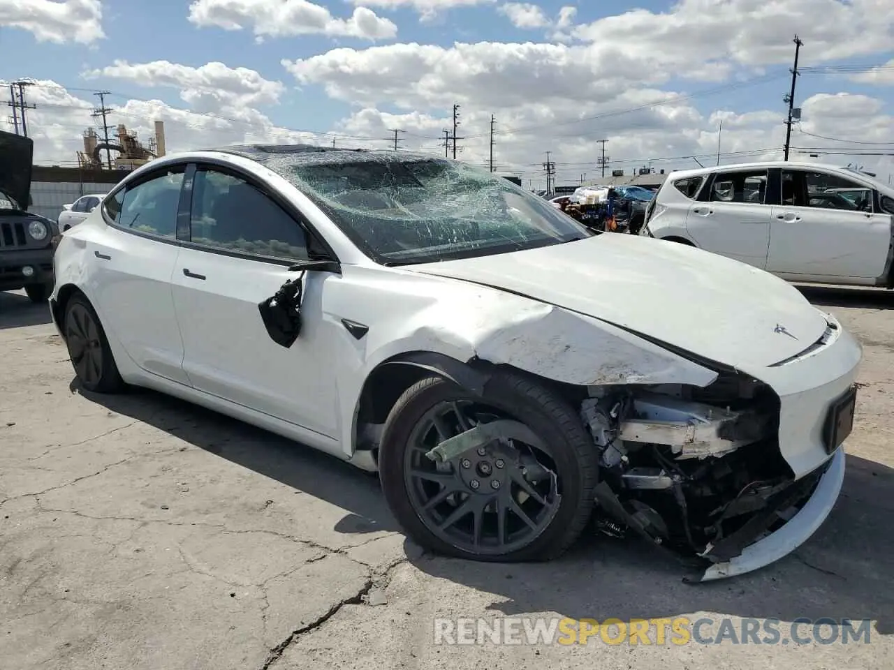 4 fotografías del automóvil dañado 5YJ3E1EB4RF811734 TESLA MODEL 3 2024