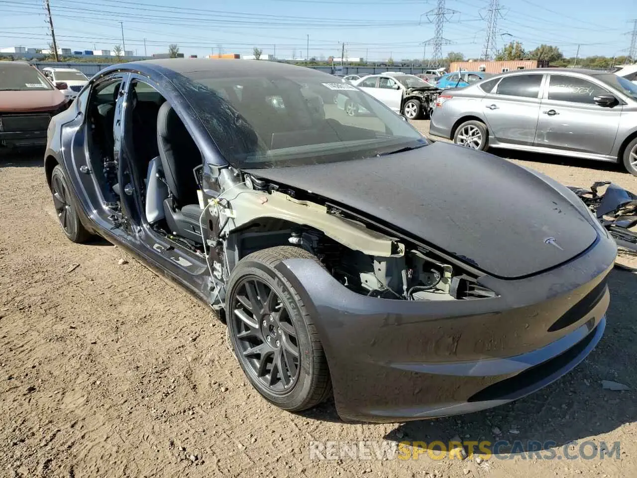 4 fotografías del automóvil dañado 5YJ3E1EB4RF811927 TESLA MODEL 3 2024