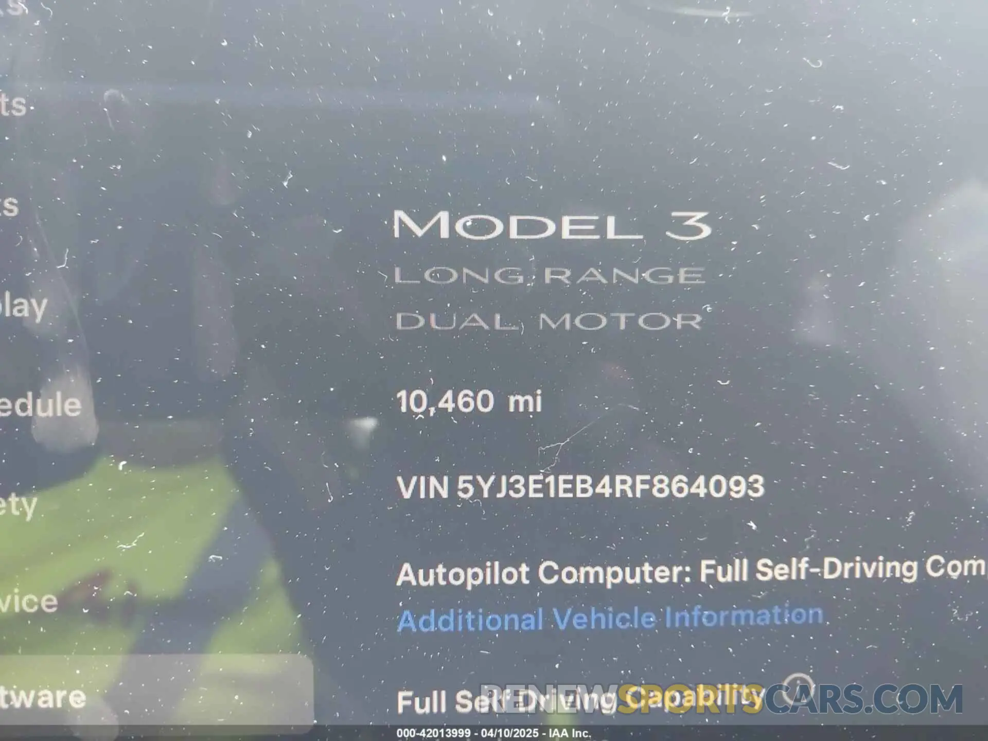 14 fotografías del automóvil dañado 5YJ3E1EB4RF864093 TESLA MODEL 3 2024