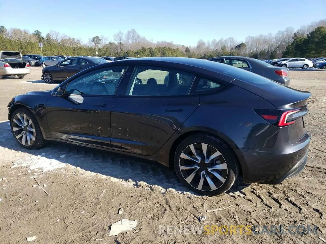 2 fotografías del automóvil dañado 5YJ3E1EB5RF808955 TESLA MODEL 3 2024