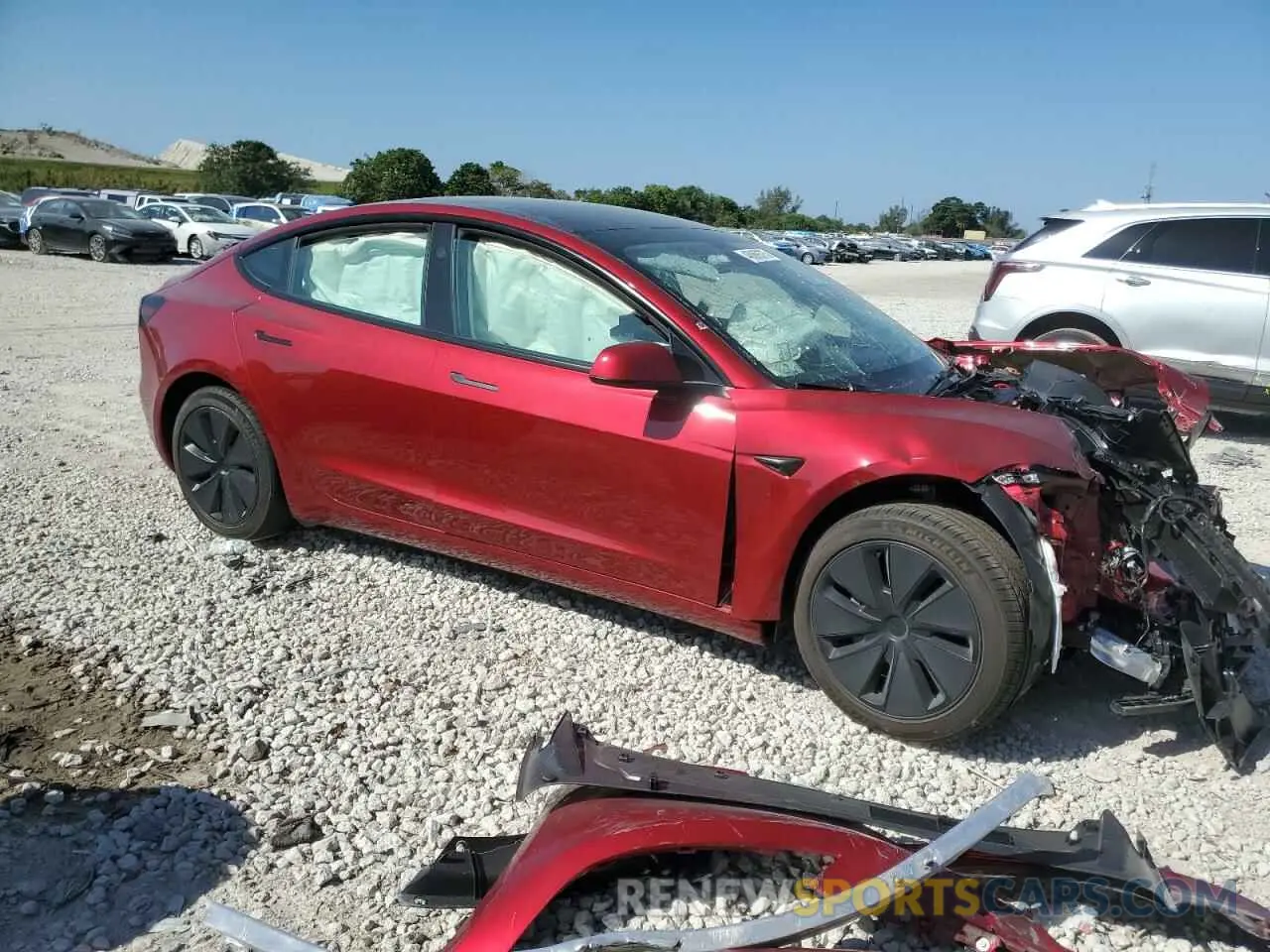 4 fotografías del automóvil dañado 5YJ3E1EB5RF813234 TESLA MODEL 3 2024