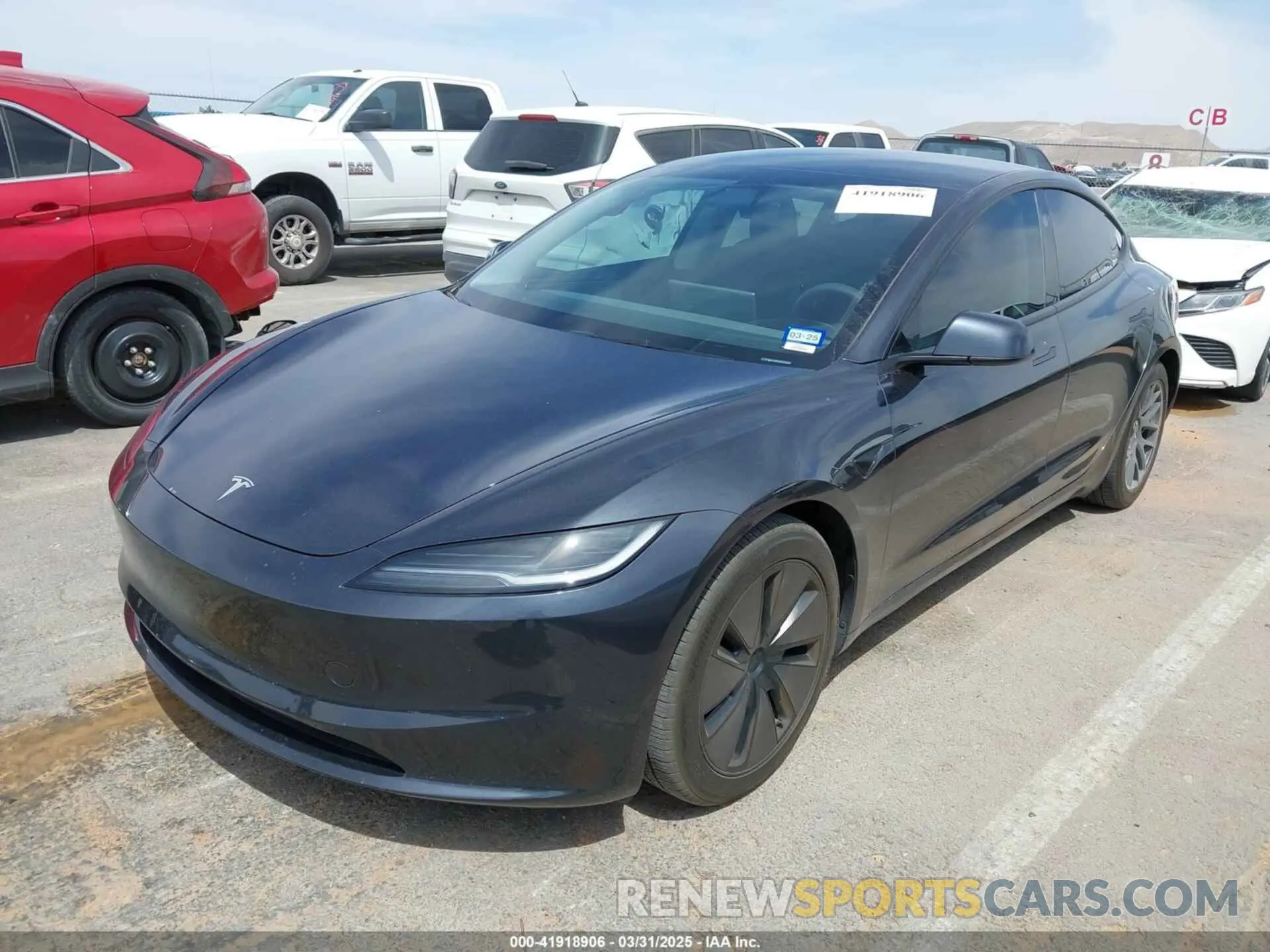 2 fotografías del automóvil dañado 5YJ3E1EB6RF725258 TESLA MODEL 3 2024