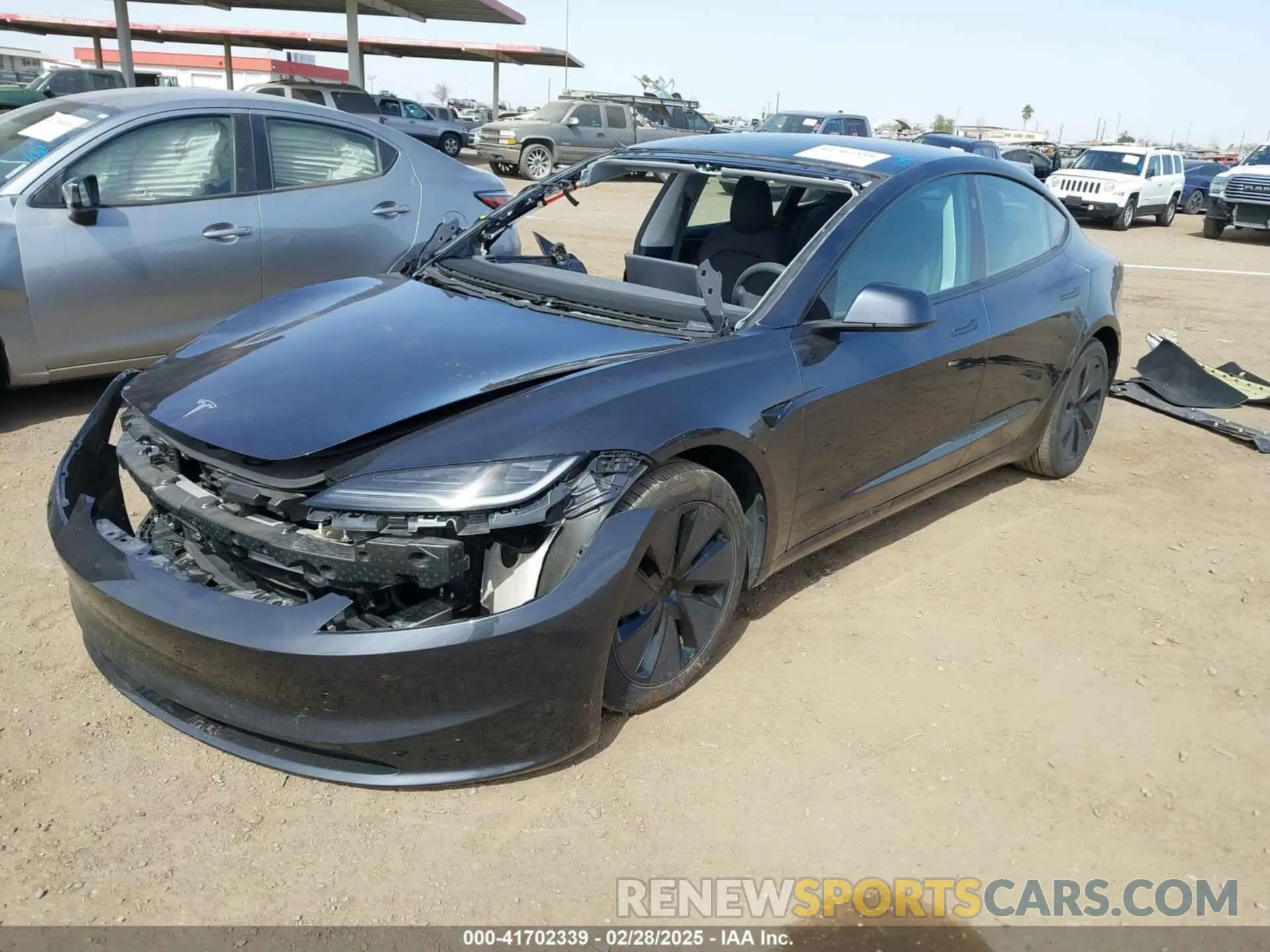 2 fotografías del automóvil dañado 5YJ3E1EB6RF745736 TESLA MODEL 3 2024