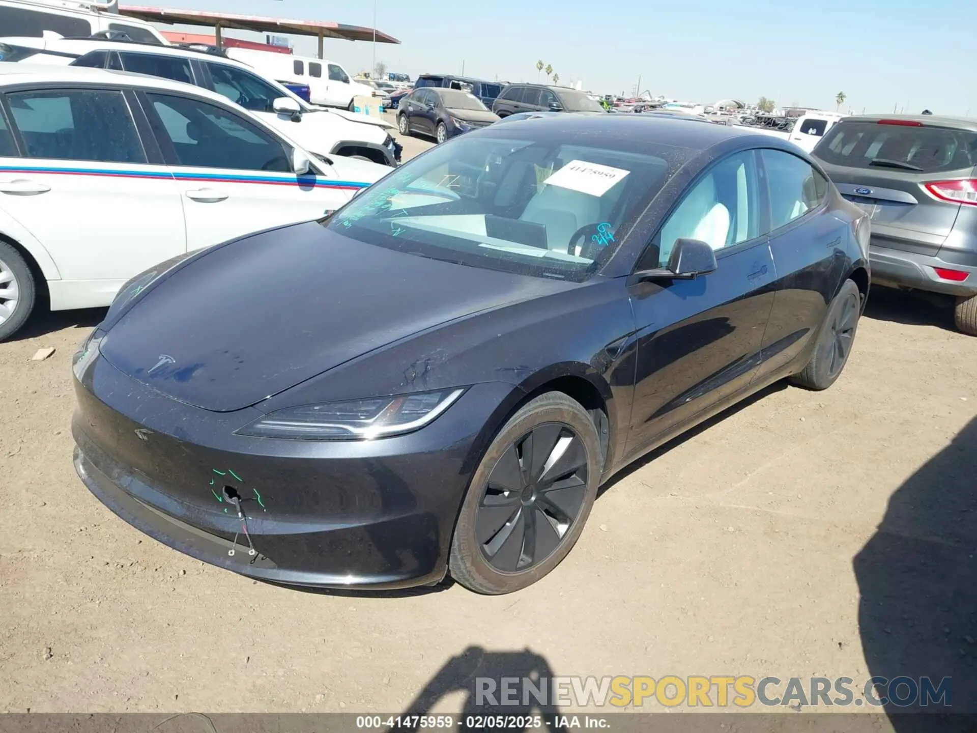2 fotografías del automóvil dañado 5YJ3E1EB6RF808947 TESLA MODEL 3 2024
