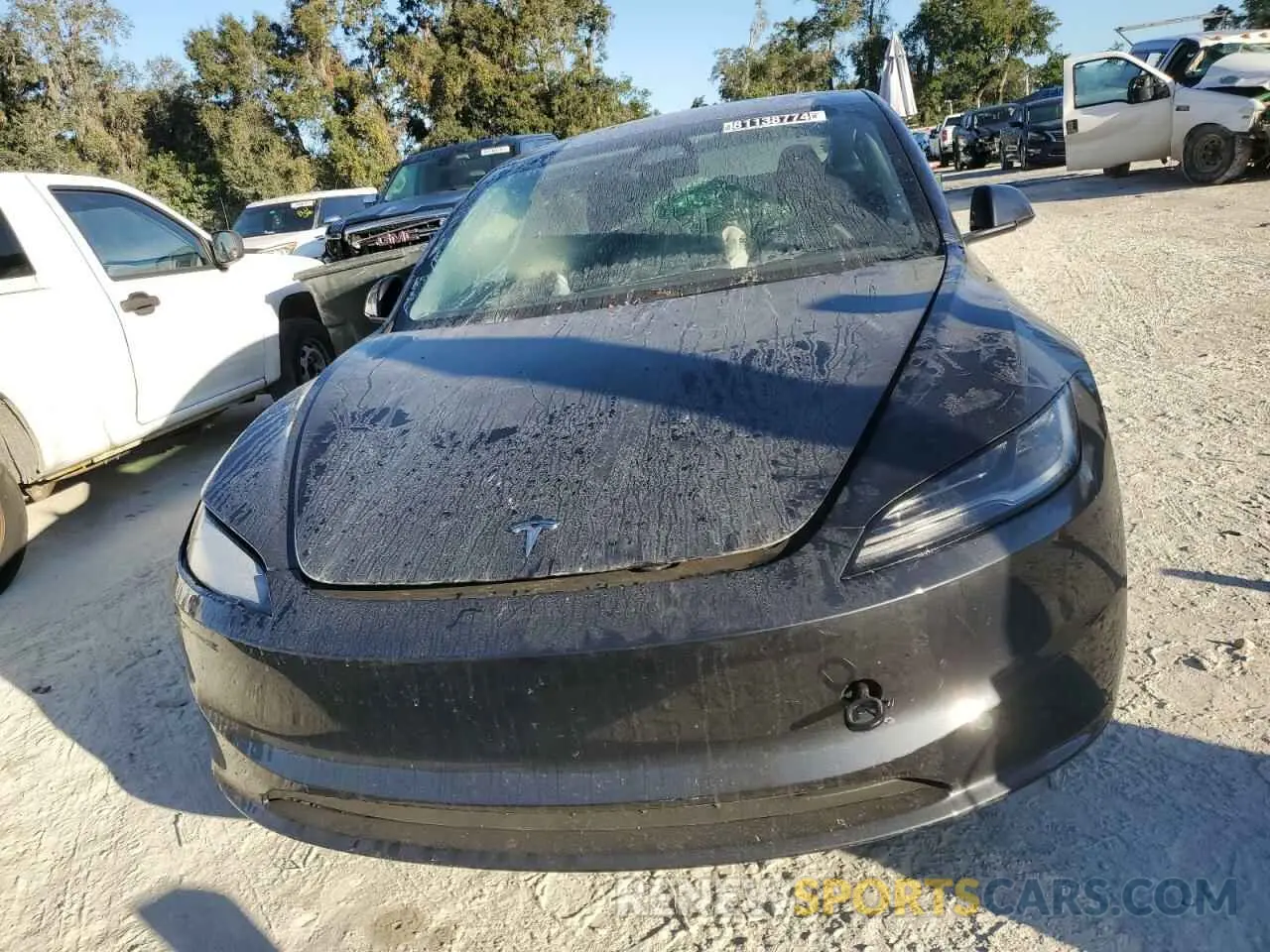 5 fotografías del automóvil dañado 5YJ3E1EB7RF744675 TESLA MODEL 3 2024