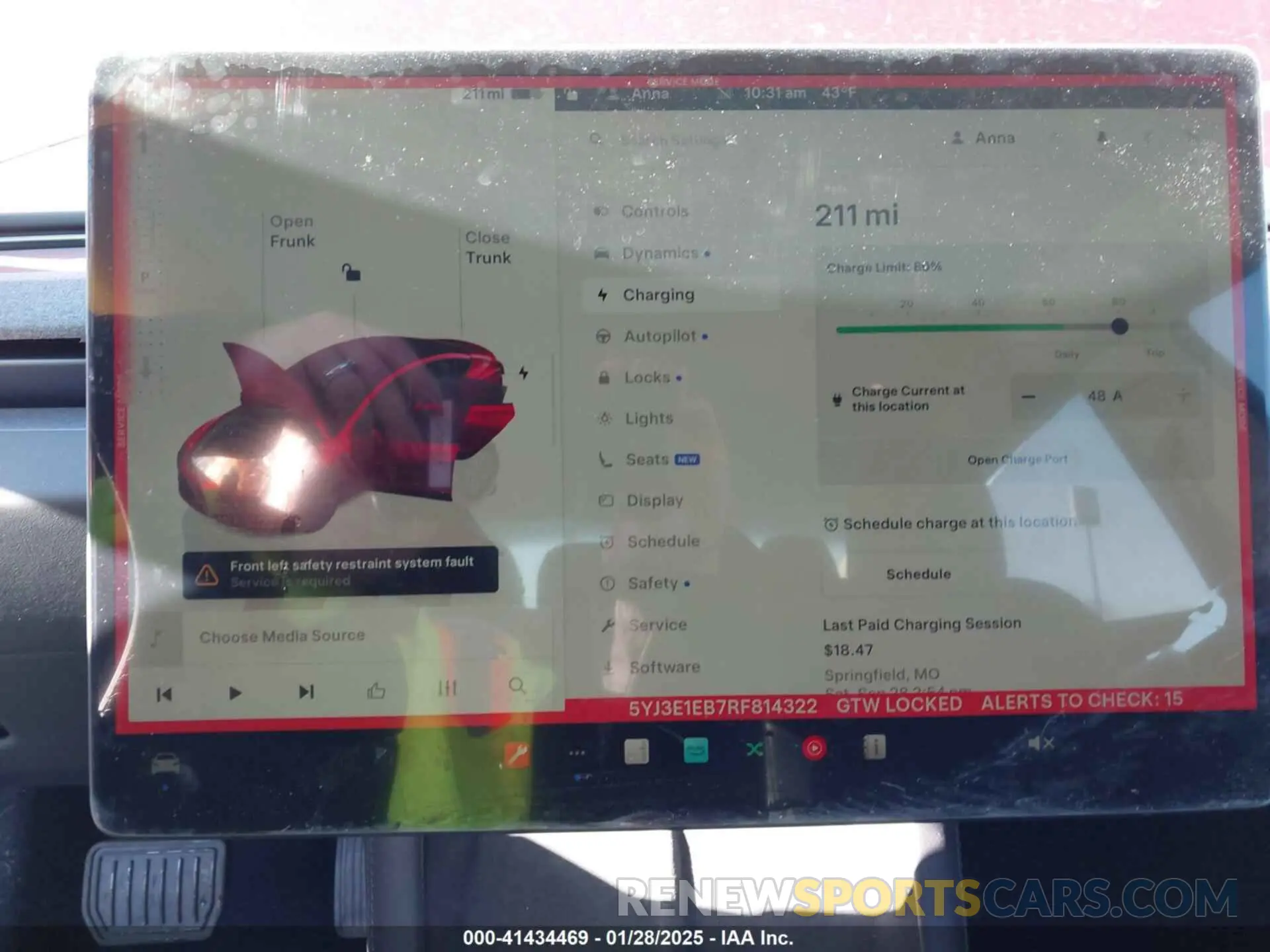 17 fotografías del automóvil dañado 5YJ3E1EB7RF814322 TESLA MODEL 3 2024