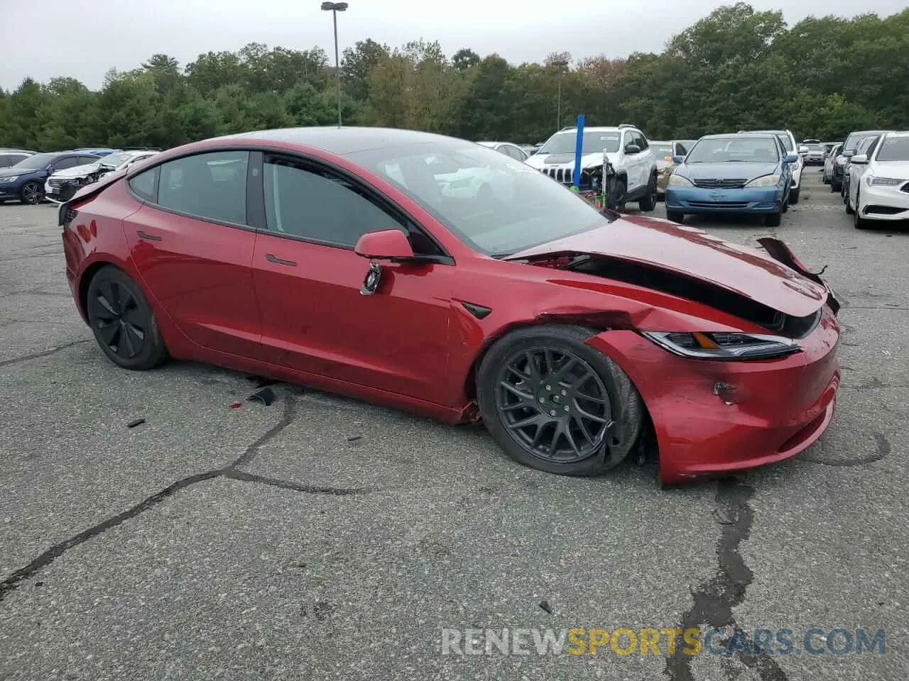 4 fotografías del automóvil dañado 5YJ3E1EB7RF845005 TESLA MODEL 3 2024