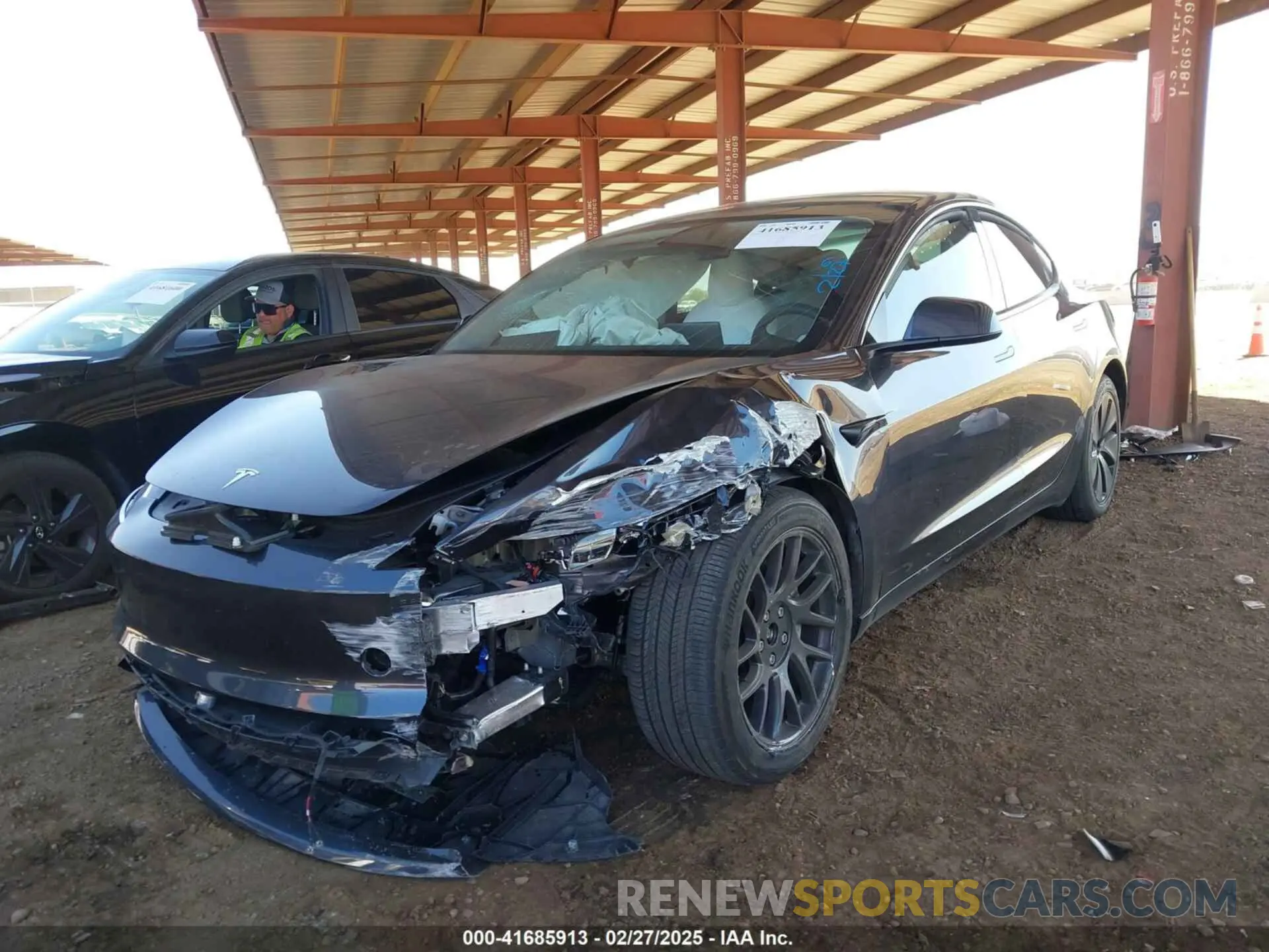 2 fotografías del automóvil dañado 5YJ3E1EB8RF792718 TESLA MODEL 3 2024
