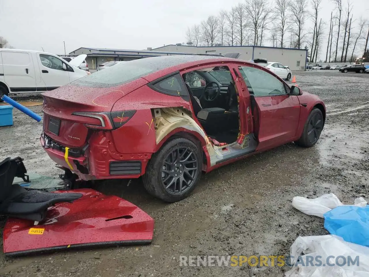 3 fotografías del automóvil dañado 5YJ3E1EB8RF843733 TESLA MODEL 3 2024