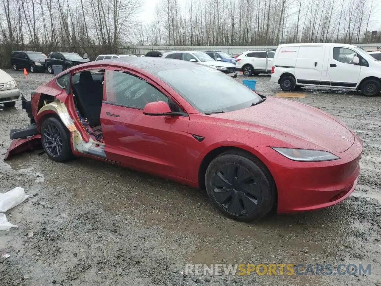 4 fotografías del automóvil dañado 5YJ3E1EB8RF843733 TESLA MODEL 3 2024