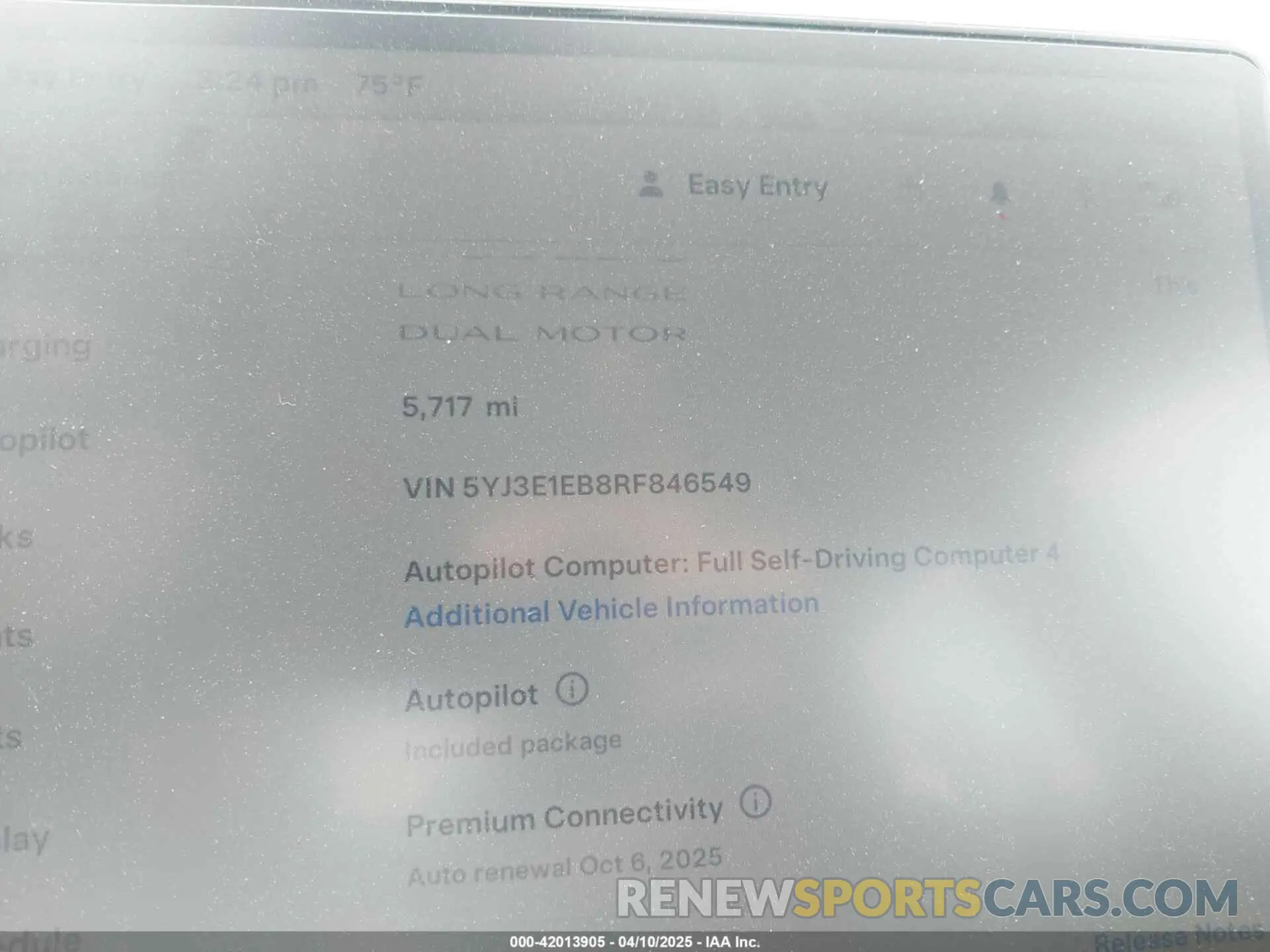 7 fotografías del automóvil dañado 5YJ3E1EB8RF846549 TESLA MODEL 3 2024