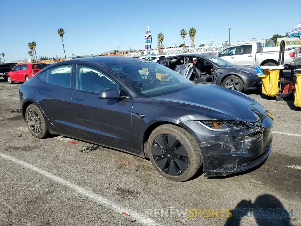 4 fotografías del automóvil dañado 5YJ3E1EB9RF766791 TESLA MODEL 3 2024