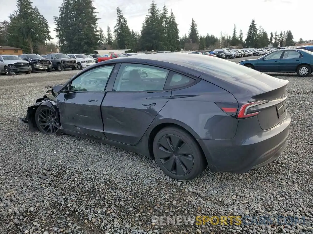 2 fotografías del automóvil dañado 5YJ3E1EB9RF787155 TESLA MODEL 3 2024