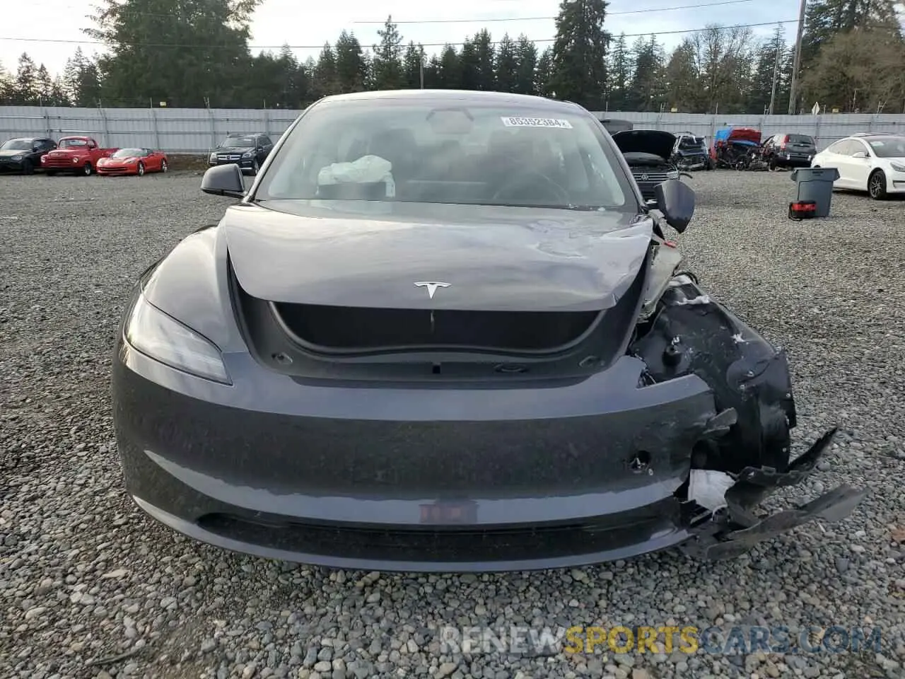 5 fotografías del automóvil dañado 5YJ3E1EB9RF787155 TESLA MODEL 3 2024
