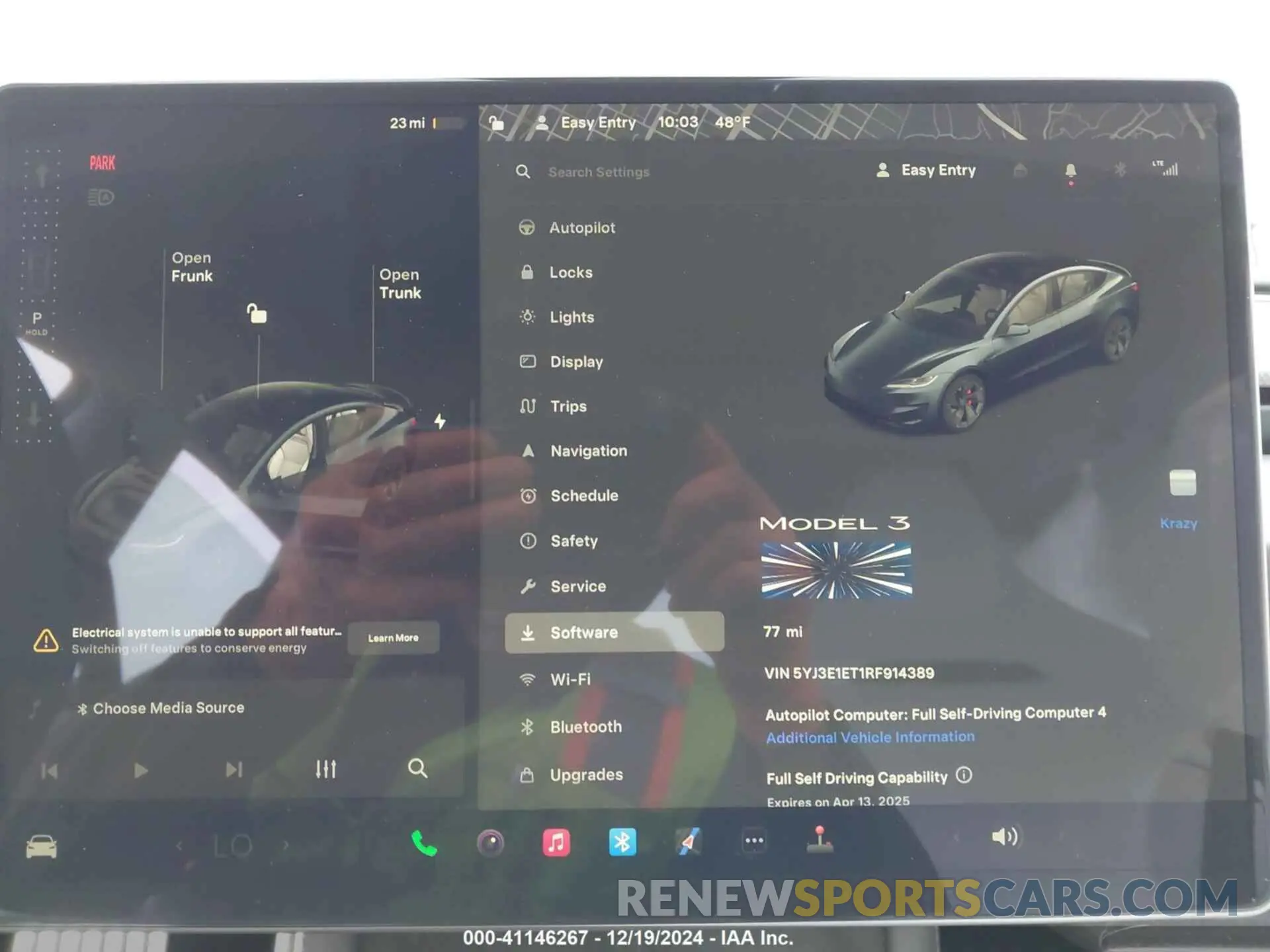 7 fotografías del automóvil dañado 5YJ3E1ET1RF914389 TESLA MODEL 3 2024