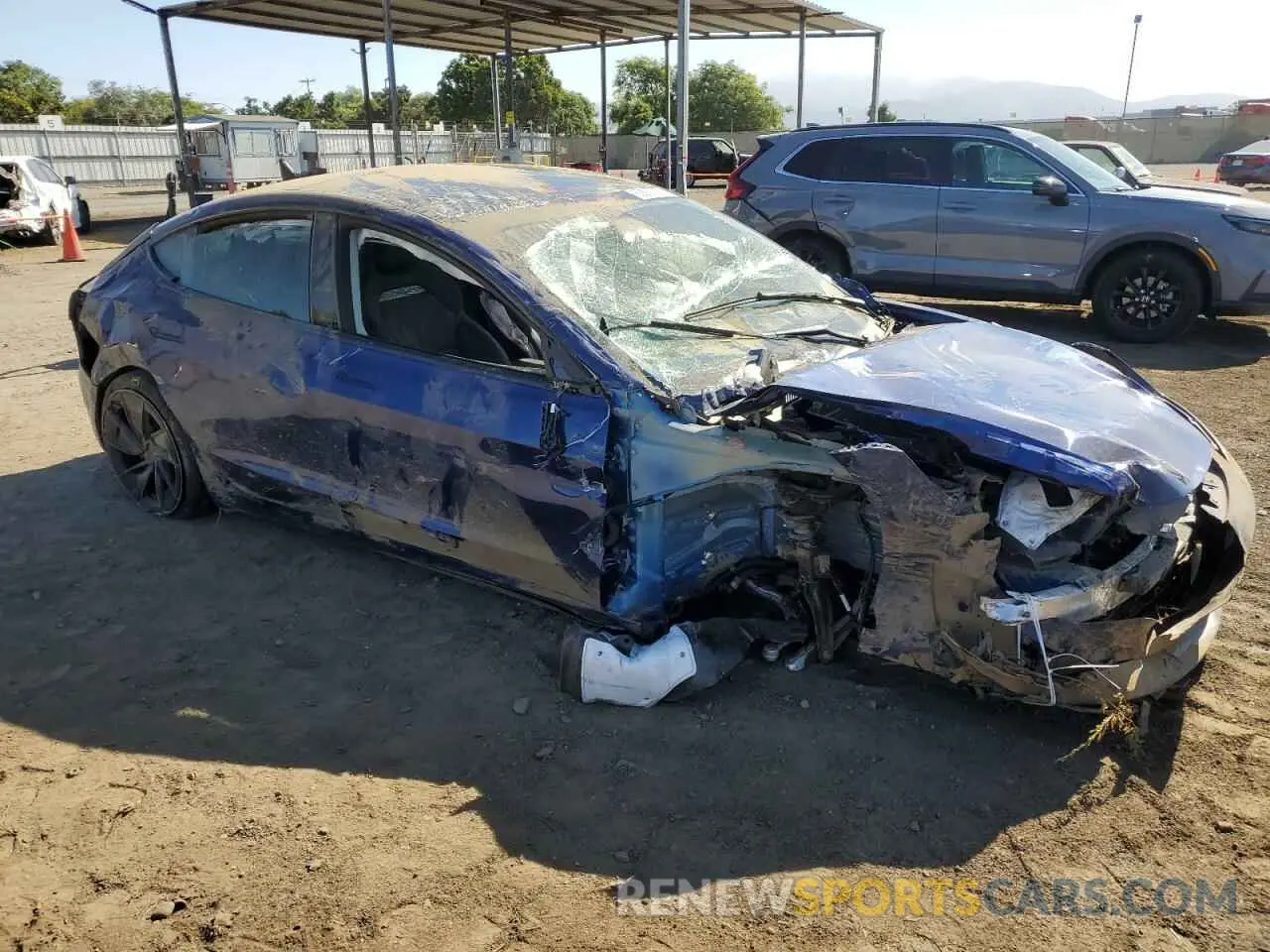 4 fotografías del automóvil dañado 5YJ3E1ET2RF801776 TESLA MODEL 3 2024