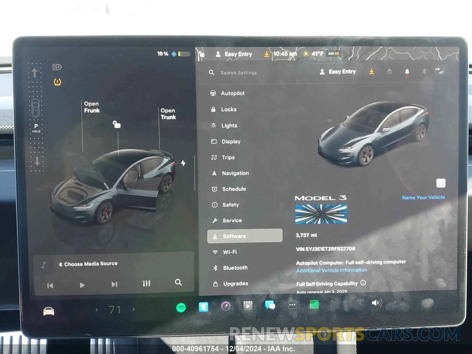 7 fotografías del automóvil dañado 5YJ3E1ET2RF822708 TESLA MODEL 3 2024