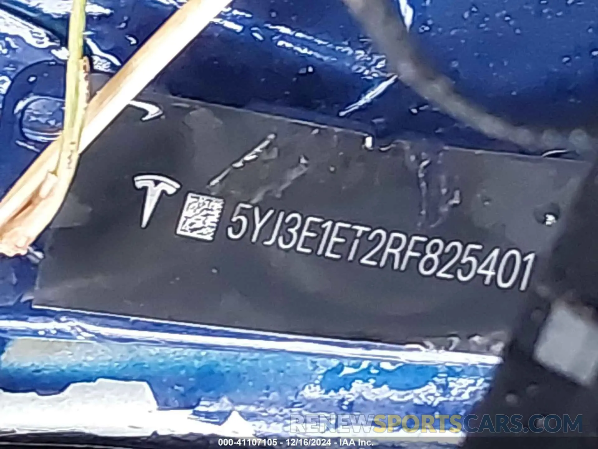 9 fotografías del automóvil dañado 5YJ3E1ET2RF825401 TESLA MODEL 3 2024
