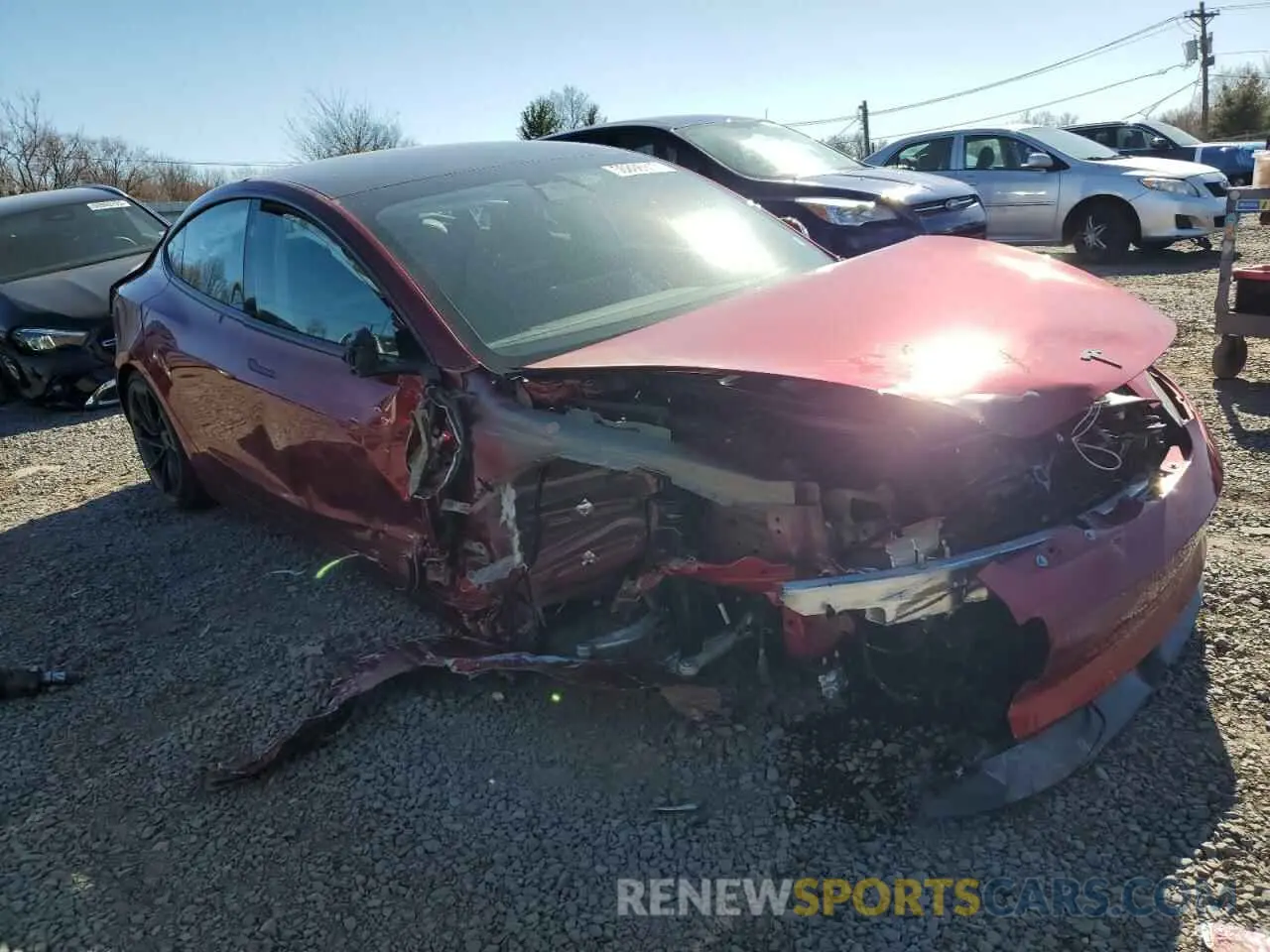 4 fotografías del automóvil dañado 5YJ3E1ET3RF810289 TESLA MODEL 3 2024
