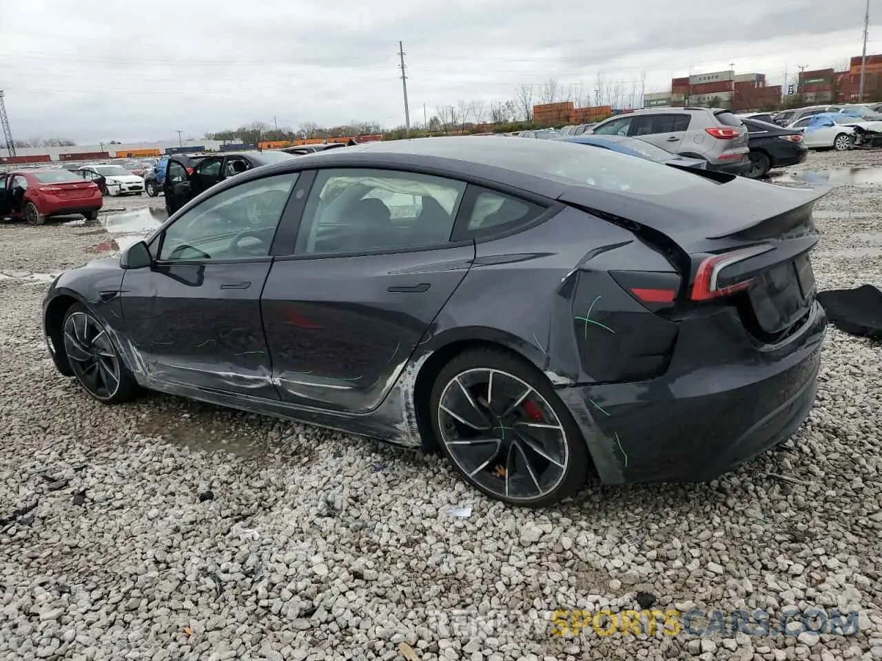 2 fotografías del automóvil dañado 5YJ3E1ET6RF849510 TESLA MODEL 3 2024
