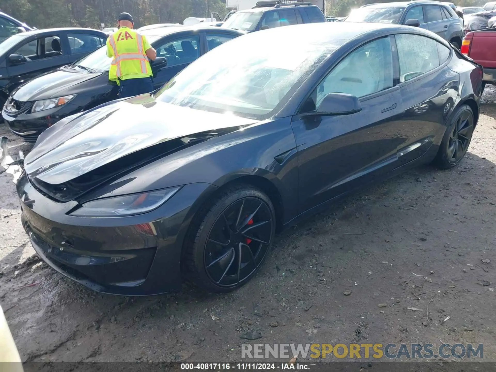 2 fotografías del automóvil dañado 5YJ3E1ET7RF841447 TESLA MODEL 3 2024