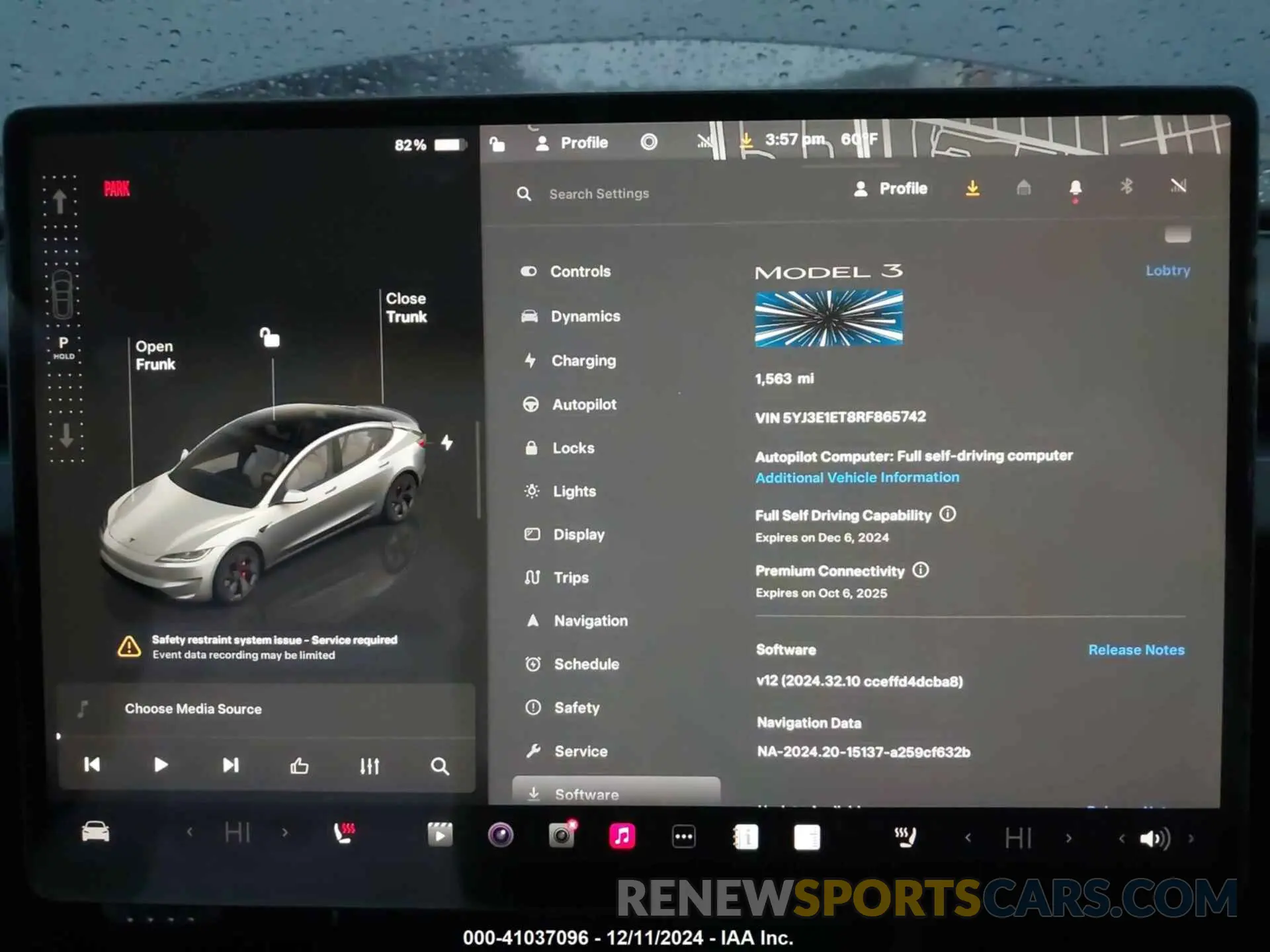 14 fotografías del automóvil dañado 5YJ3E1ET8RF865742 TESLA MODEL 3 2024