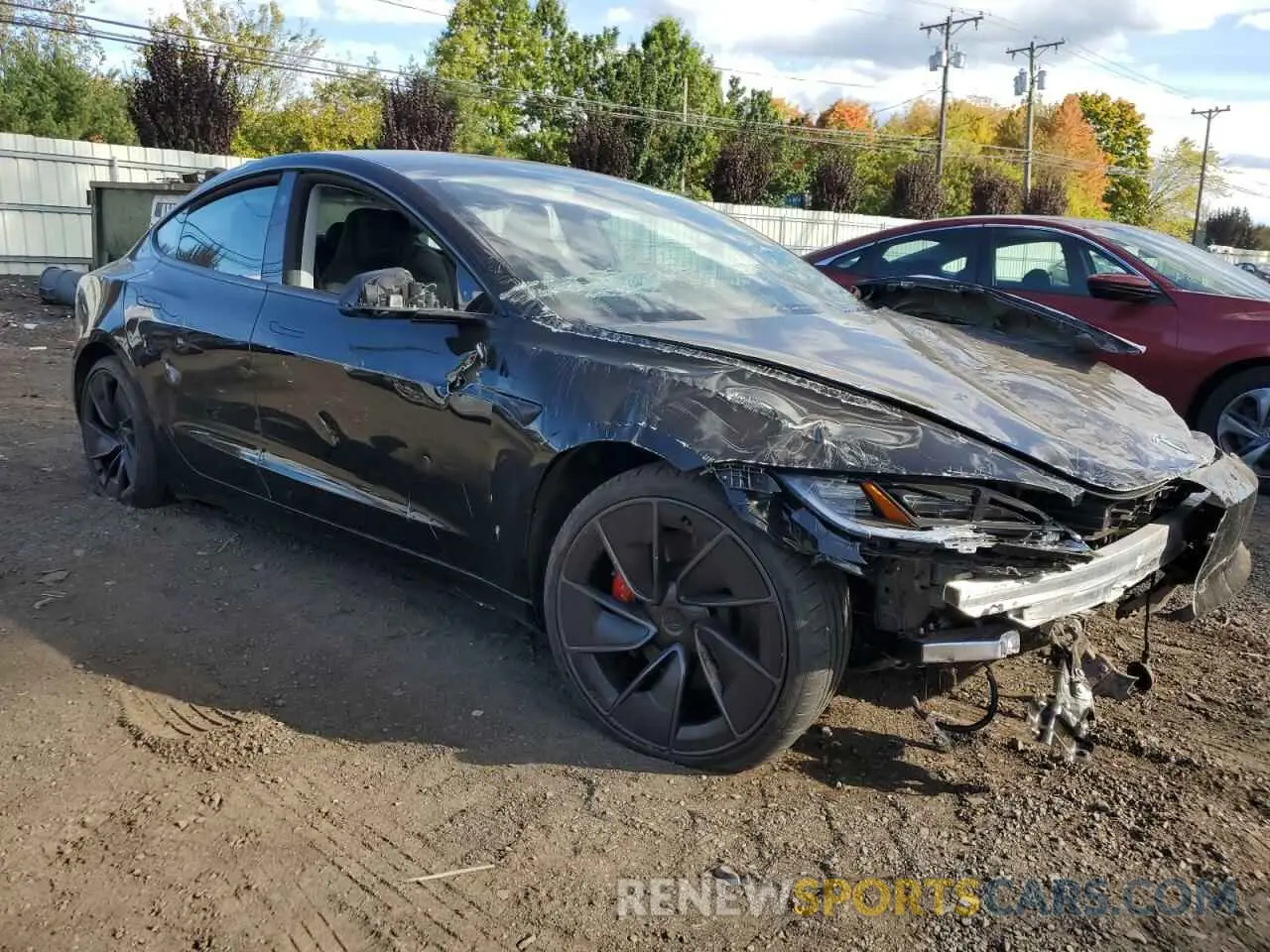 4 fotografías del automóvil dañado 5YJ3E1ET9RF809888 TESLA MODEL 3 2024