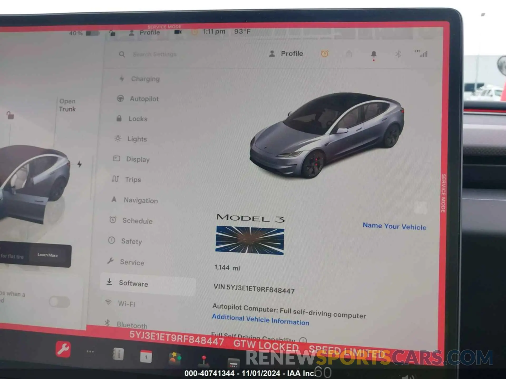 7 fotografías del automóvil dañado 5YJ3E1ET9RF848447 TESLA MODEL 3 2024