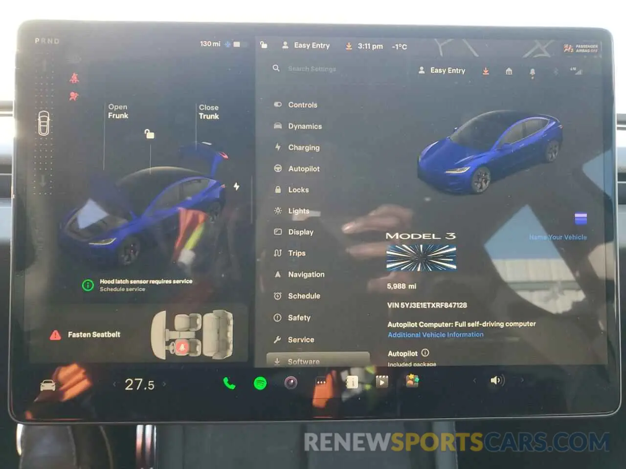 9 fotografías del automóvil dañado 5YJ3E1ETXRF847128 TESLA MODEL 3 2024