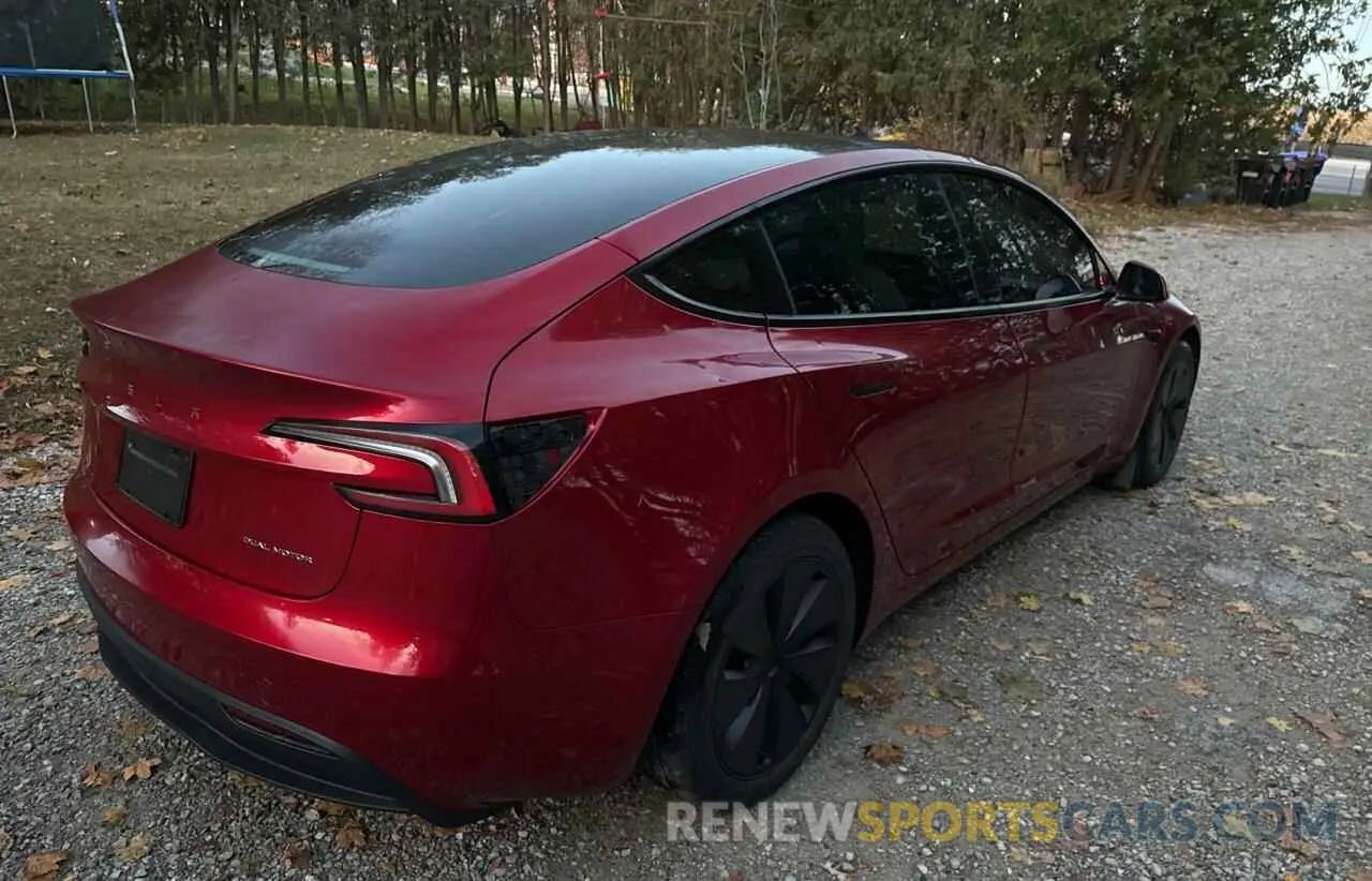 4 fotografías del automóvil dañado LRW3E7EB9RC105985 TESLA MODEL 3 2024