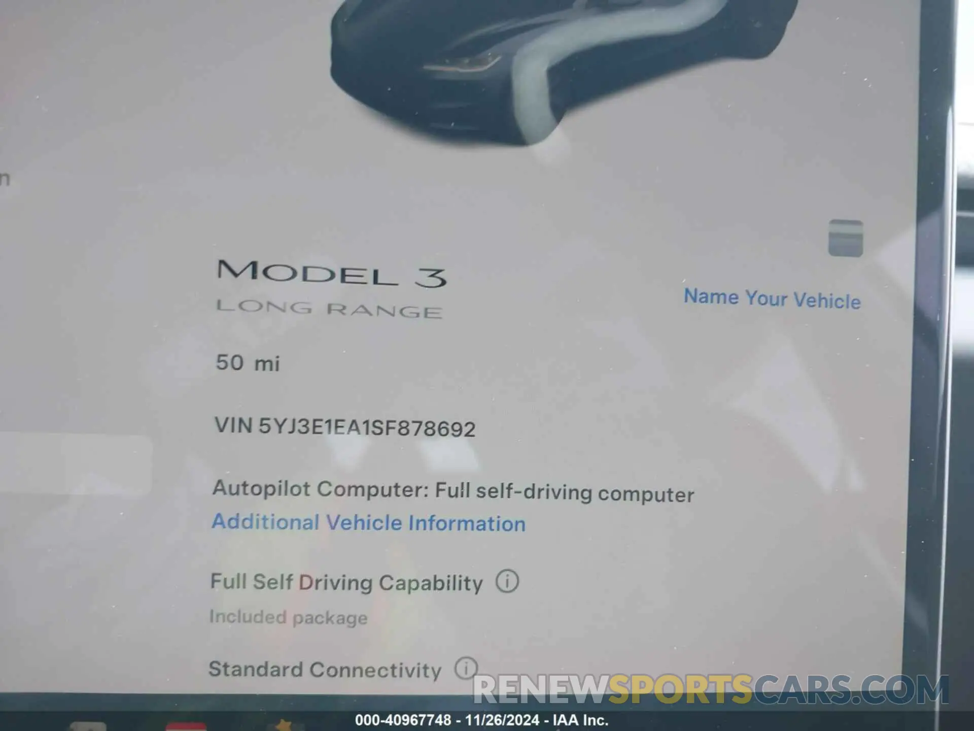 7 fotografías del automóvil dañado 5YJ3E1EA1SF878692 TESLA MODEL 3 2025