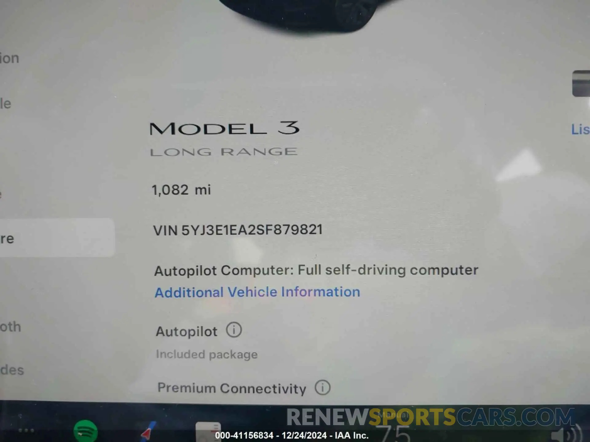 7 fotografías del automóvil dañado 5YJ3E1EA2SF879821 TESLA MODEL 3 2025