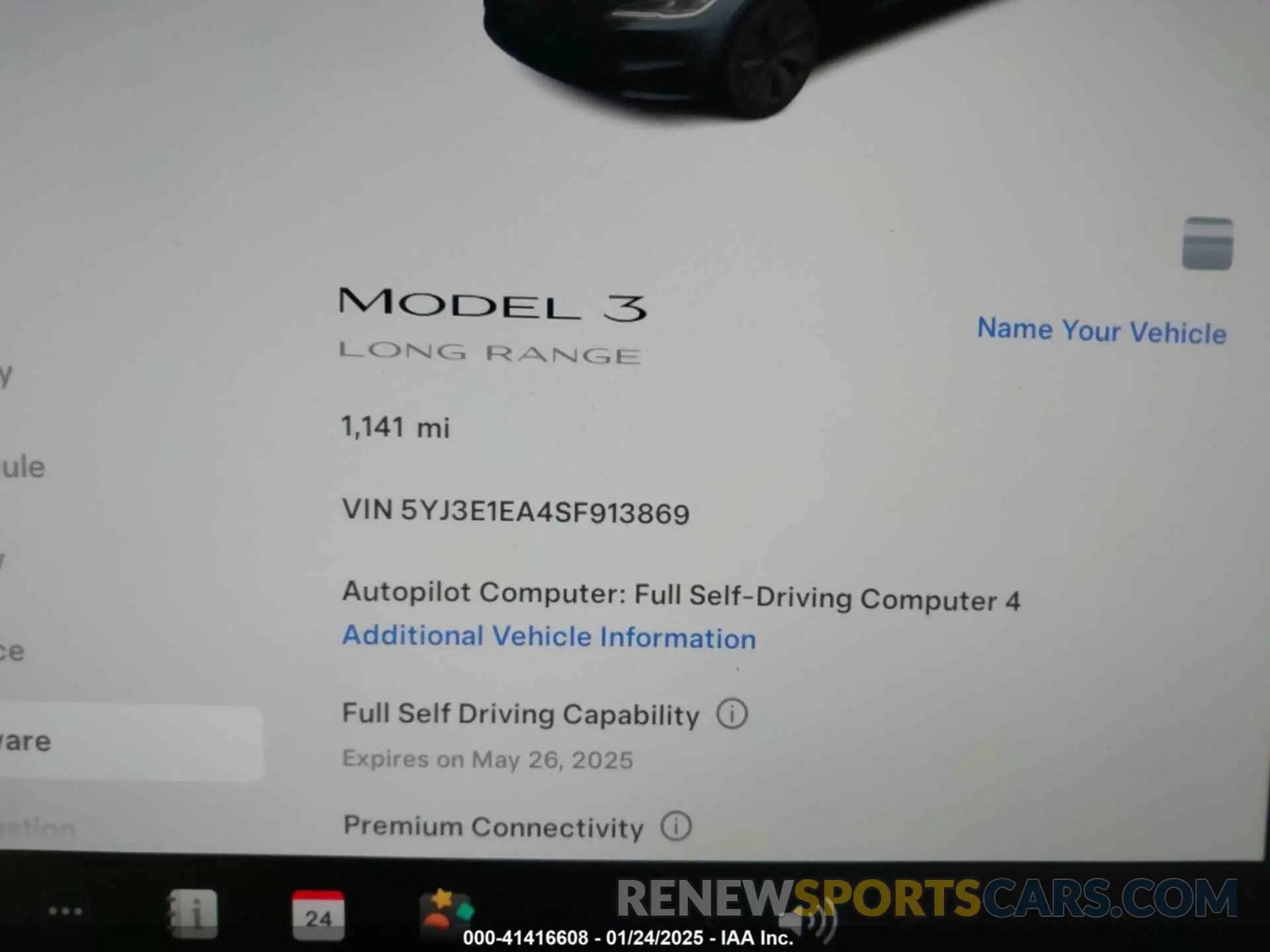 7 fotografías del automóvil dañado 5YJ3E1EA4SF913869 TESLA MODEL 3 2025