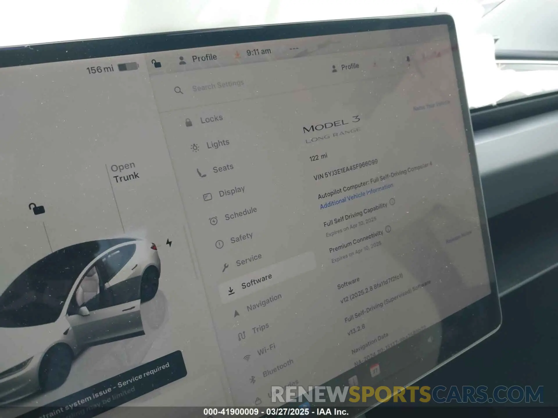 14 fotografías del automóvil dañado 5YJ3E1EA4SF966099 TESLA MODEL 3 2025