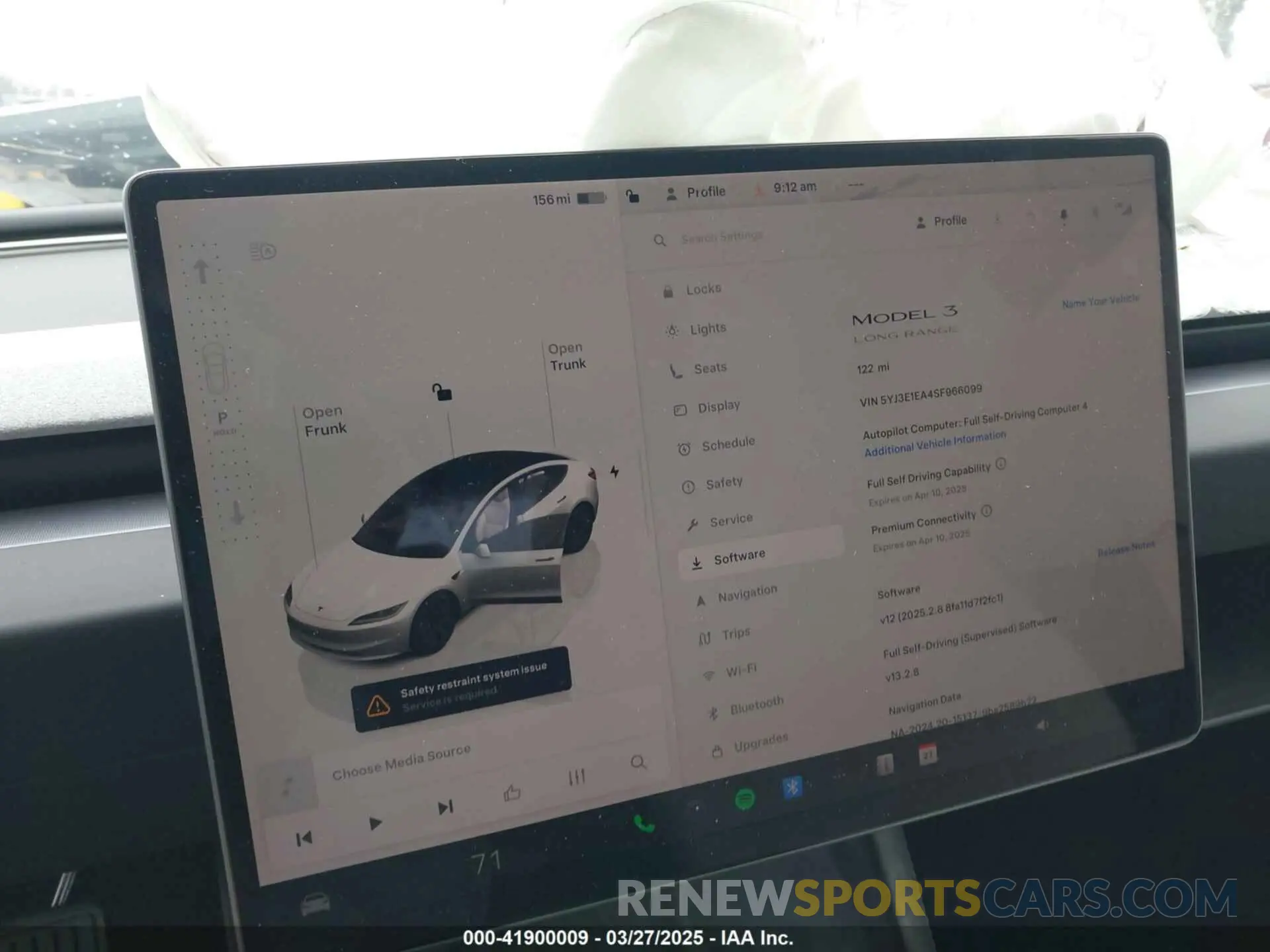 17 fotografías del automóvil dañado 5YJ3E1EA4SF966099 TESLA MODEL 3 2025