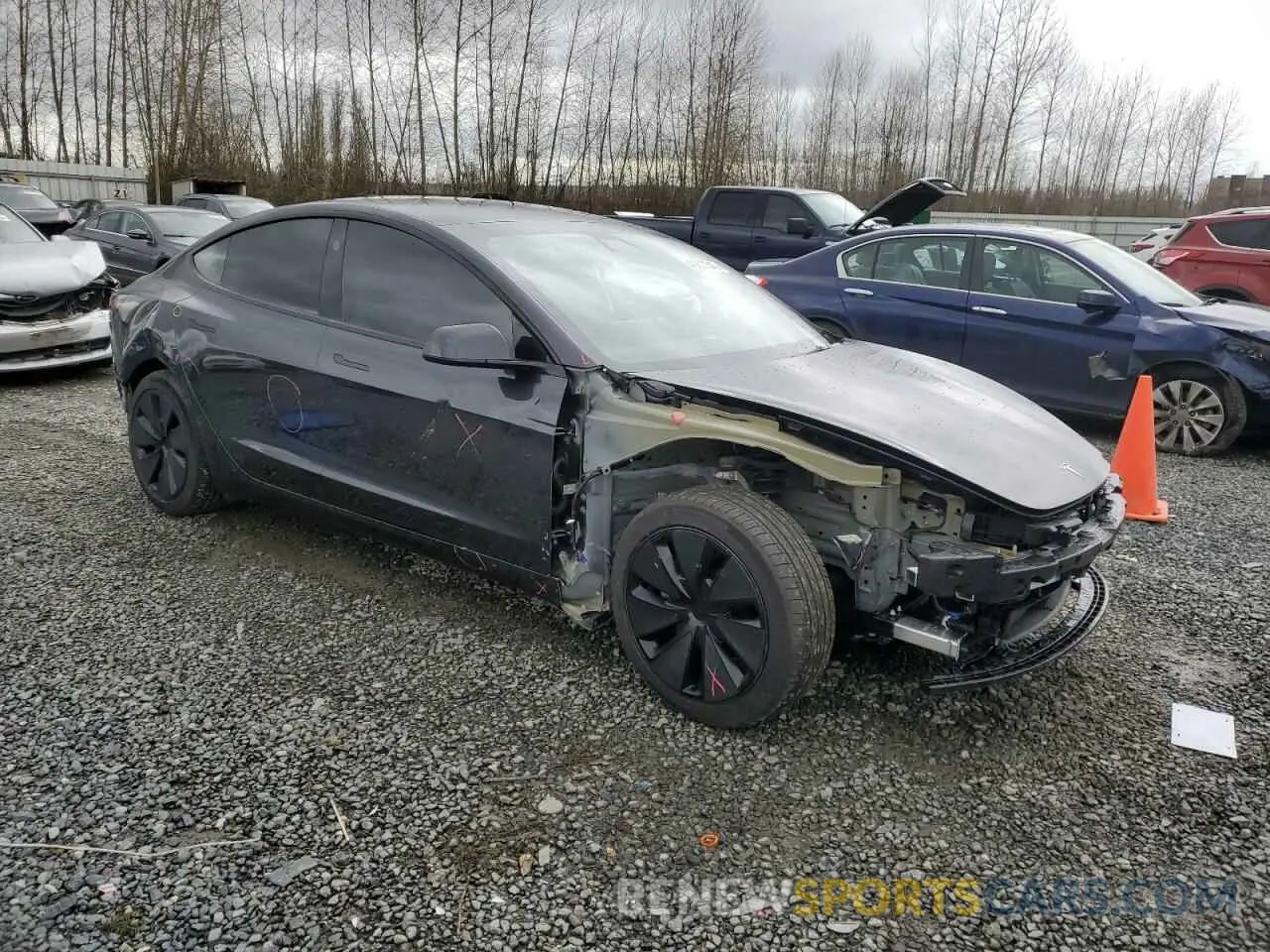 4 fotografías del automóvil dañado 5YJ3E1EA5SF889727 TESLA MODEL 3 2025