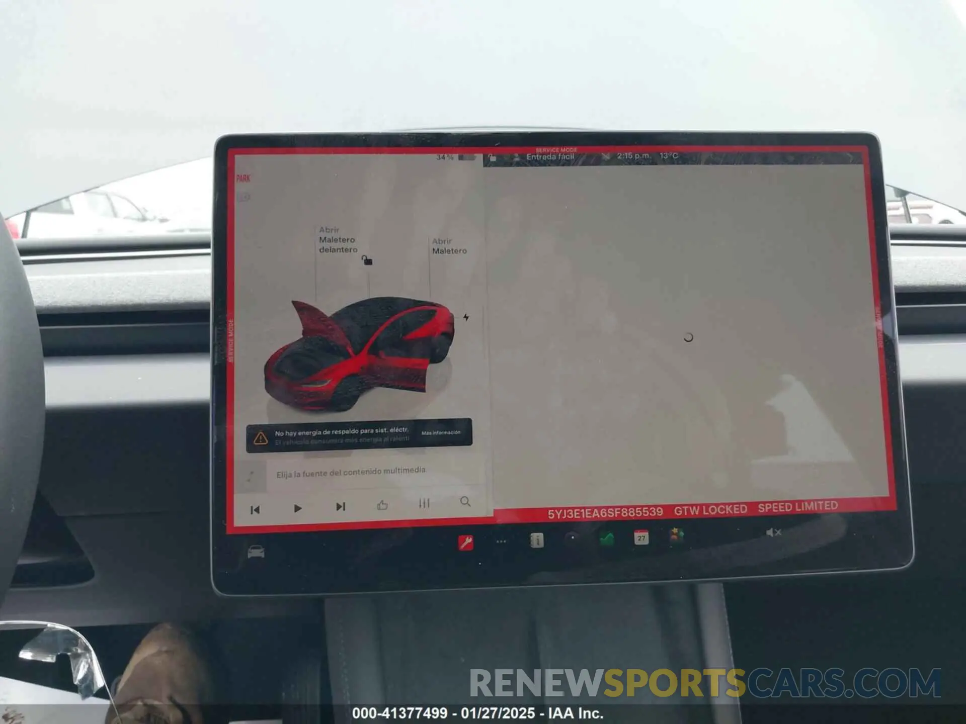 18 fotografías del automóvil dañado 5YJ3E1EA6SF885539 TESLA MODEL 3 2025