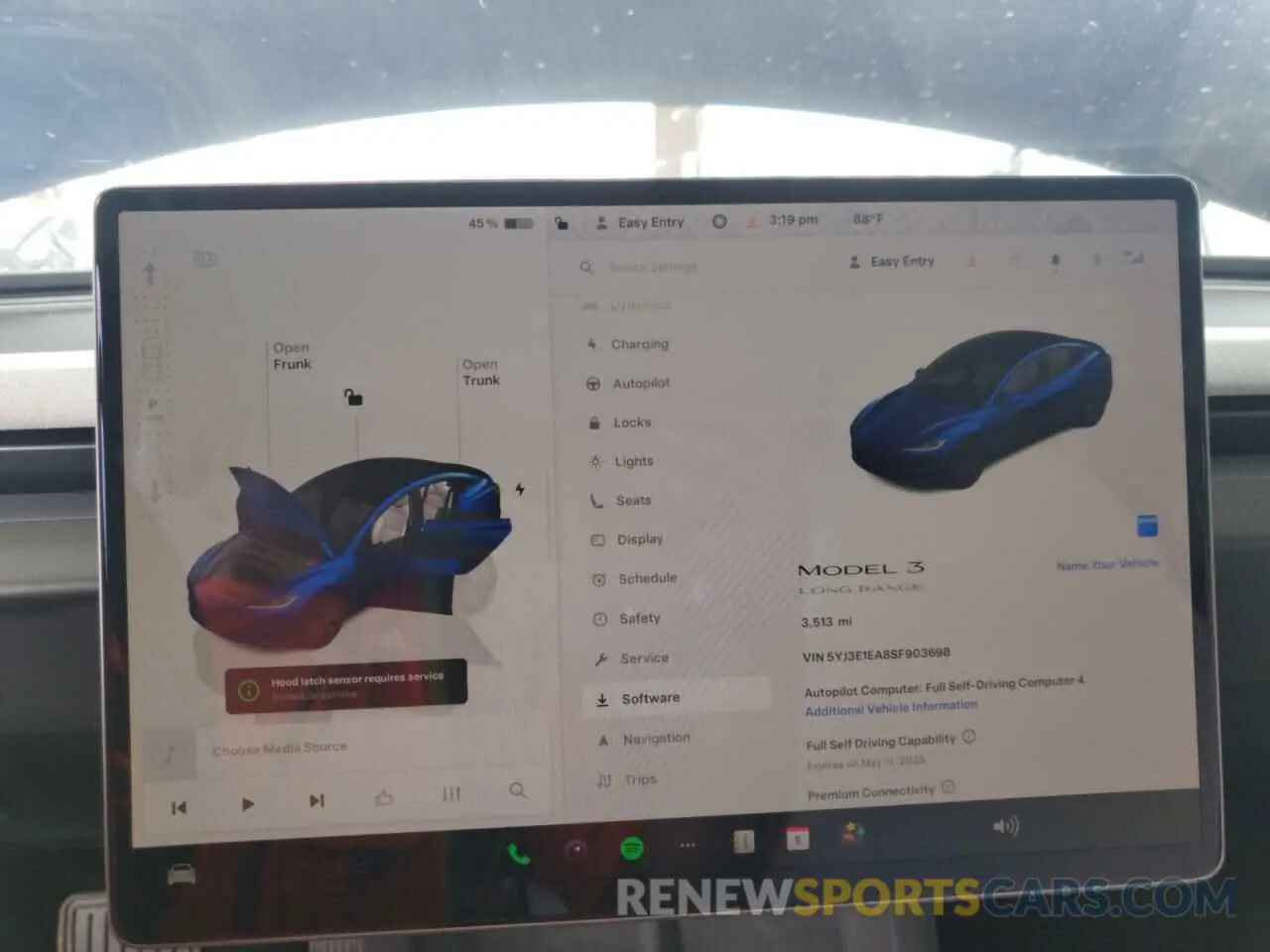 9 fotografías del automóvil dañado 5YJ3E1EA8SF903698 TESLA MODEL 3 2025