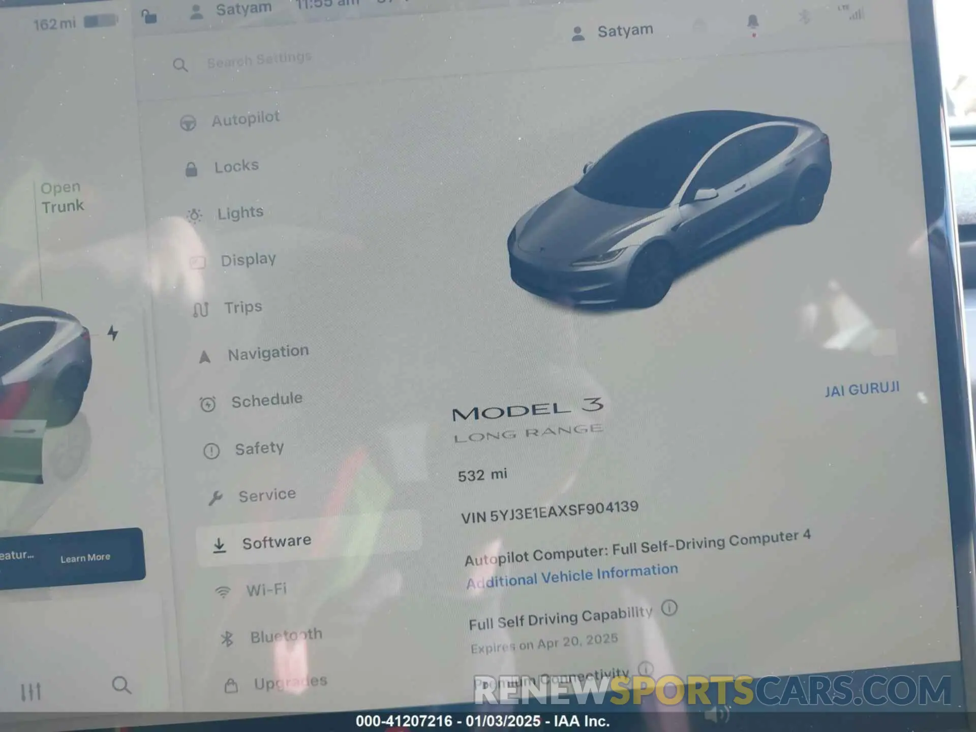 7 fotografías del automóvil dañado 5YJ3E1EAXSF904139 TESLA MODEL 3 2025