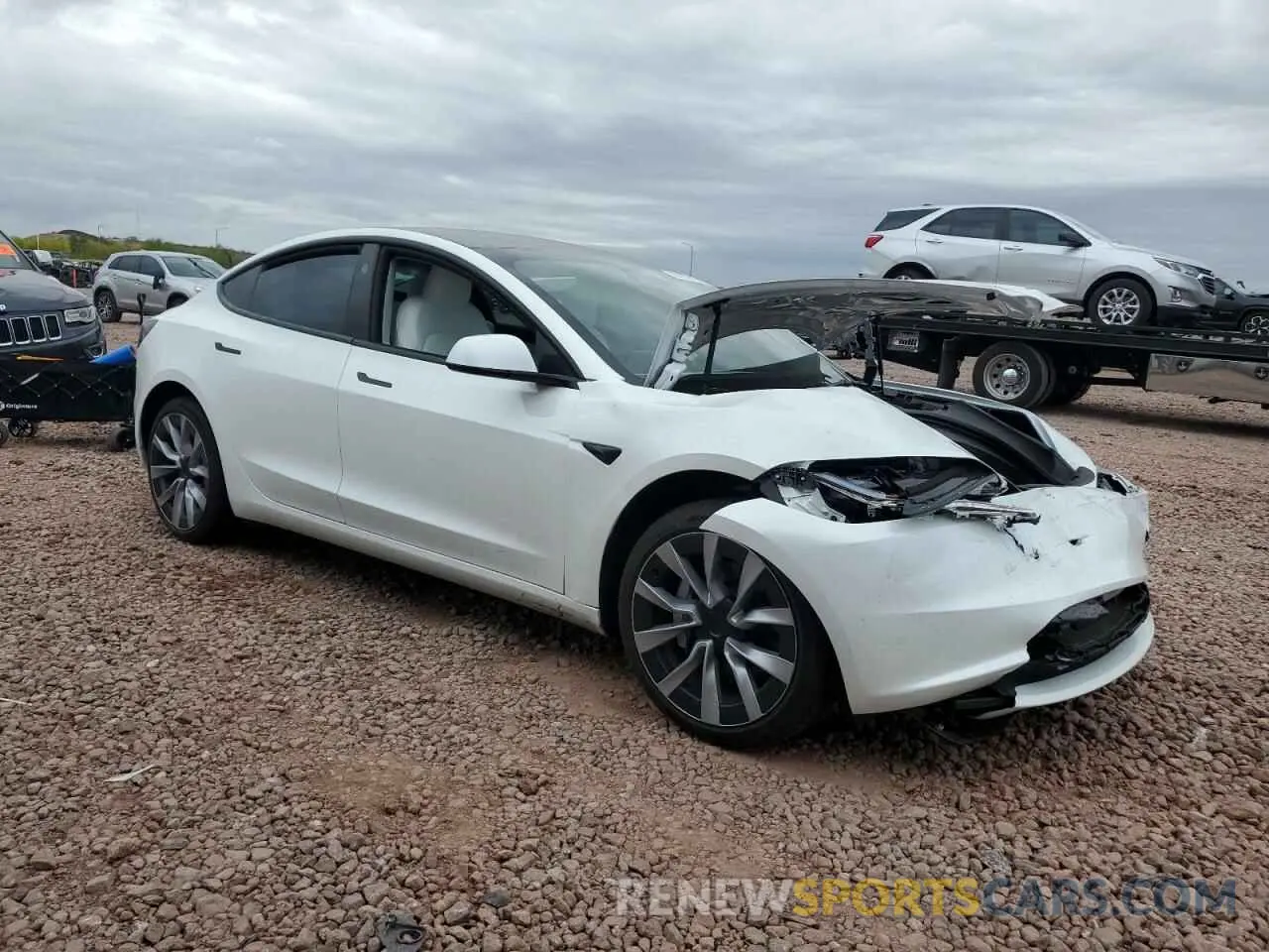 4 fotografías del automóvil dañado 5YJ3E1EAXSF923564 TESLA MODEL 3 2025