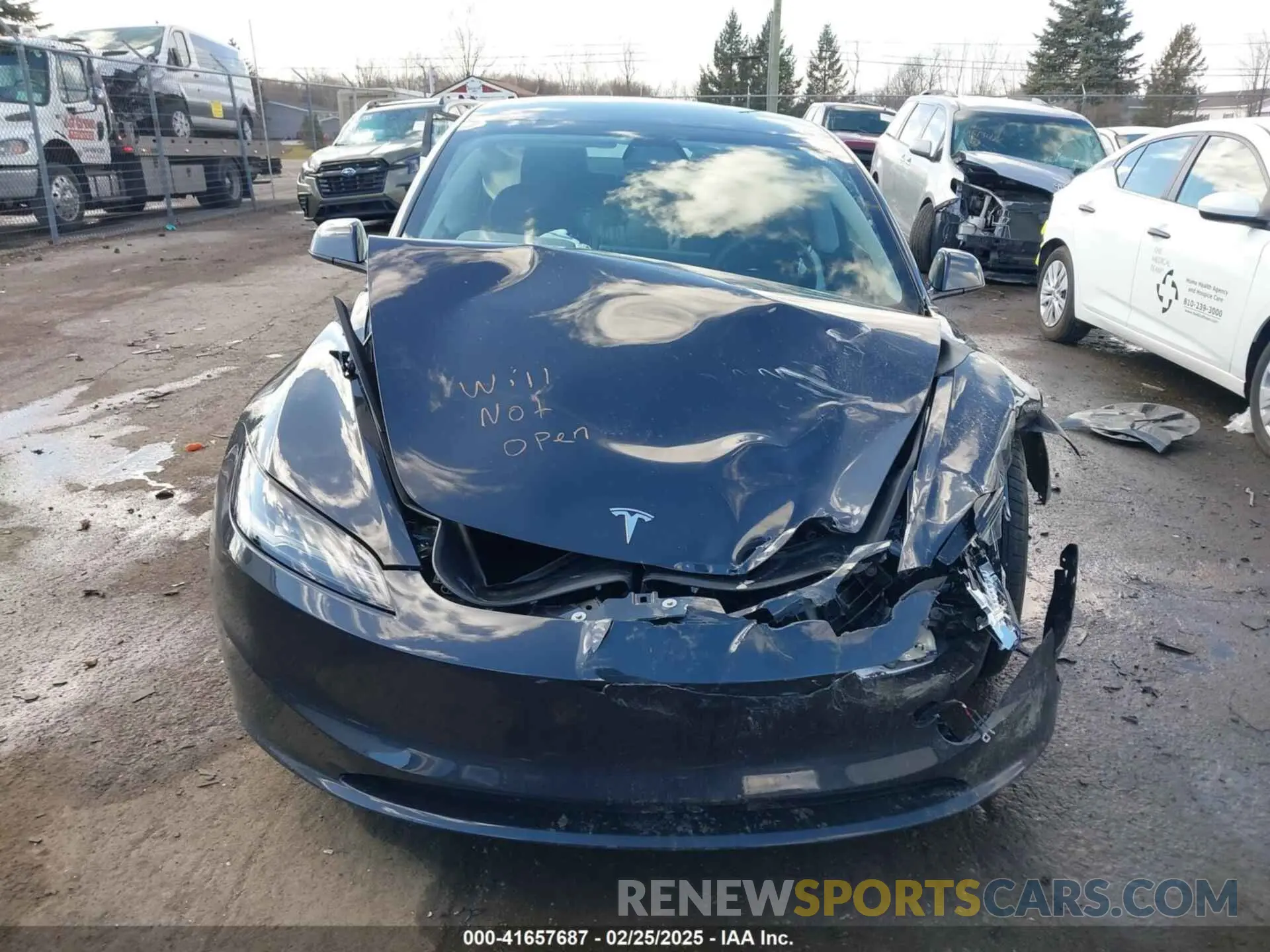 12 fotografías del automóvil dañado 5YJ3E1EAXSF932832 TESLA MODEL 3 2025