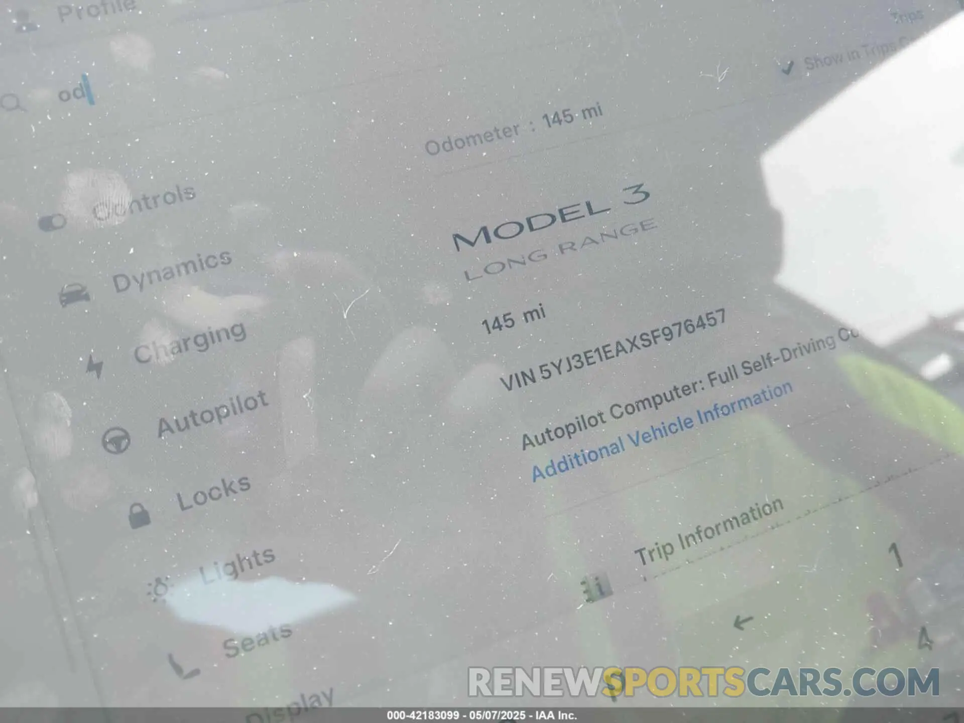 14 fotografías del automóvil dañado 5YJ3E1EAXSF976457 TESLA MODEL 3 2025