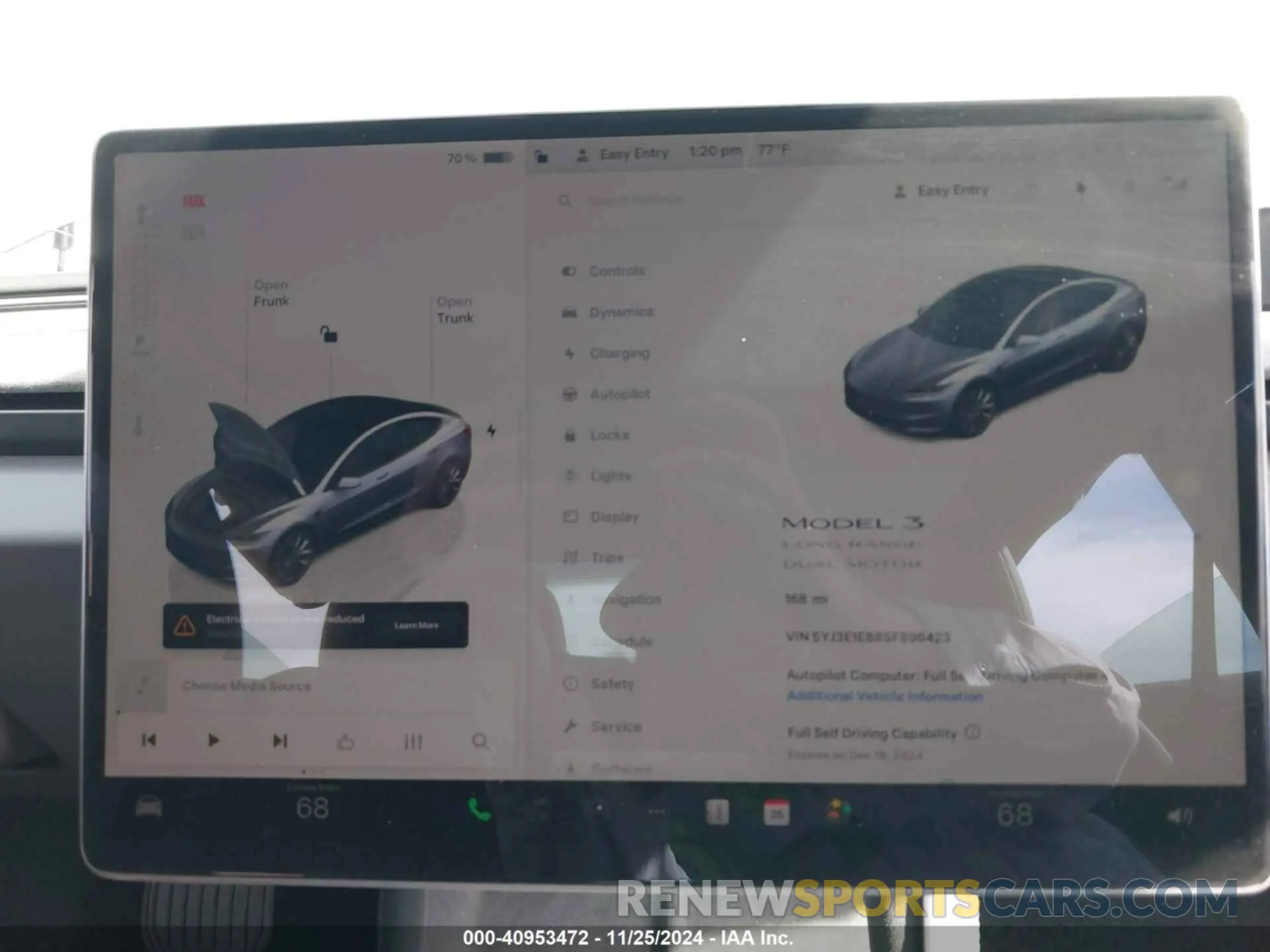 7 fotografías del automóvil dañado 5YJ3E1EB8SF896423 TESLA MODEL 3 2025