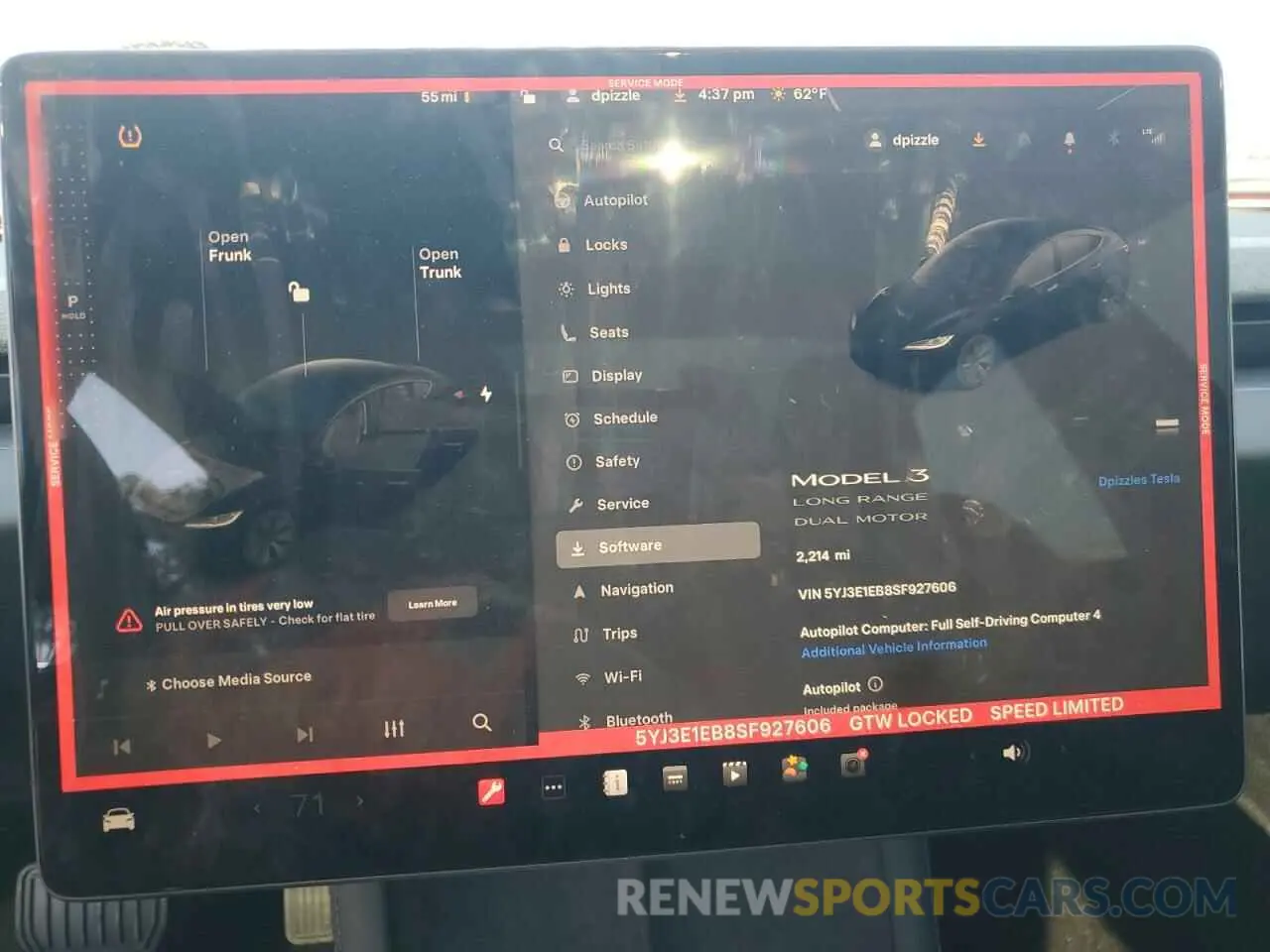 9 fotografías del automóvil dañado 5YJ3E1EB8SF927606 TESLA MODEL 3 2025
