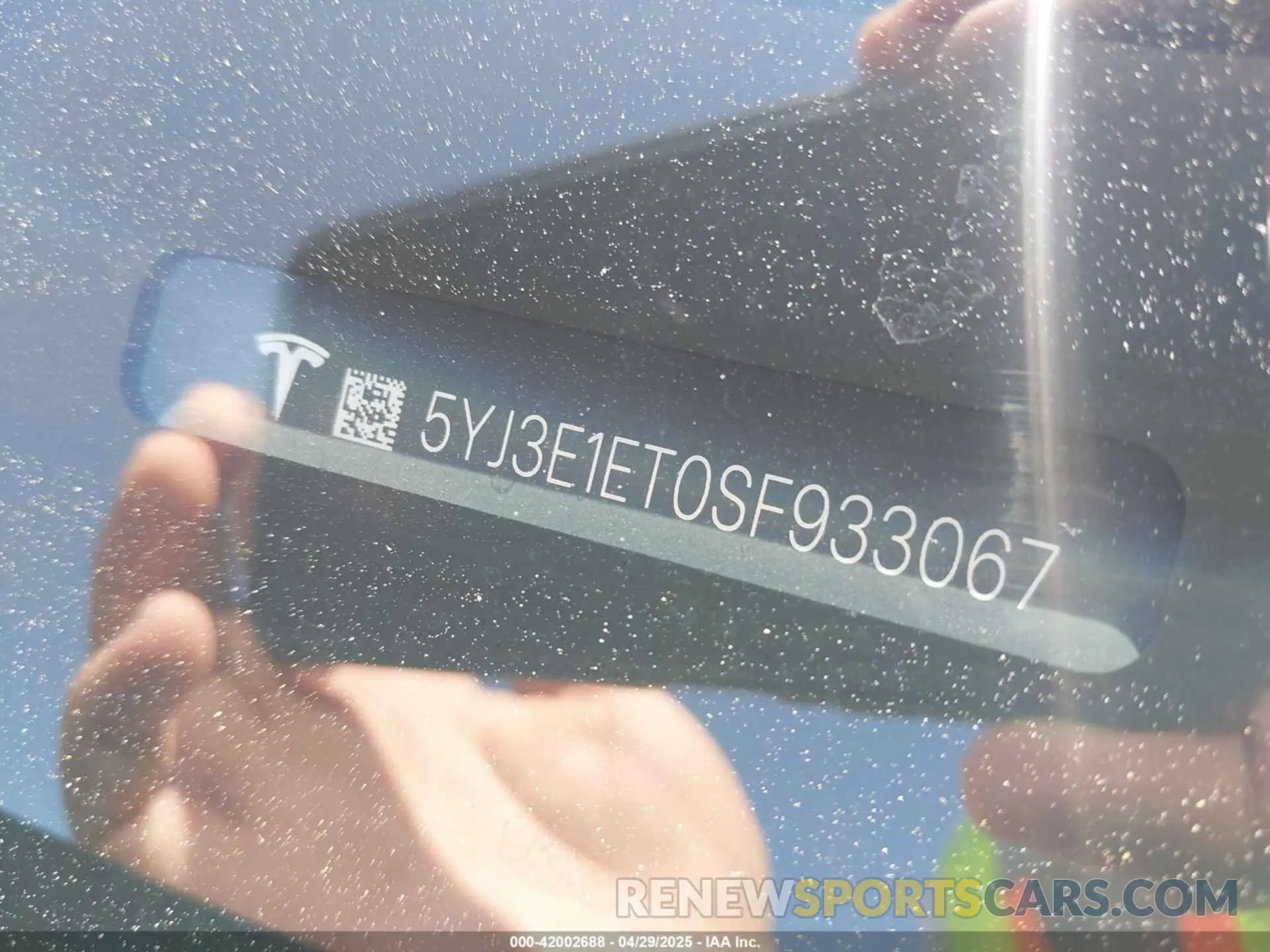 9 fotografías del automóvil dañado 5YJ3E1ET0SF933067 TESLA MODEL 3 2025